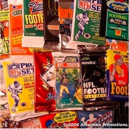 NFL Football Trading Cards. Collection of NFL Football Card Set of 30 Unopened Assorted Packs From Different Years and Brands. Includes AUTOGRAPHED SIGNED Booklet of Sports Card Mania.