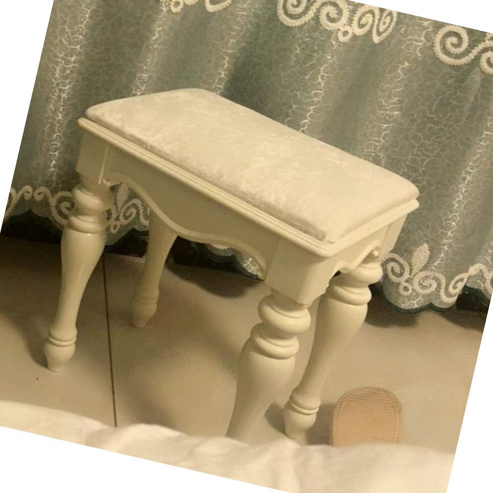 gzz Sgabello da toeletta in tessuto nordico Sgabello da toeletta Sgabello da banco in legno semplice e moderno Sgabello per trucco Sgabello per pianoforte,bianca