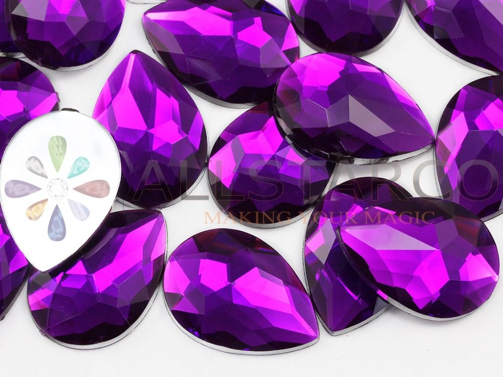 Strass acrylique larme pour réparer un bijou ou décorer vos accessoires en couleur améthyste