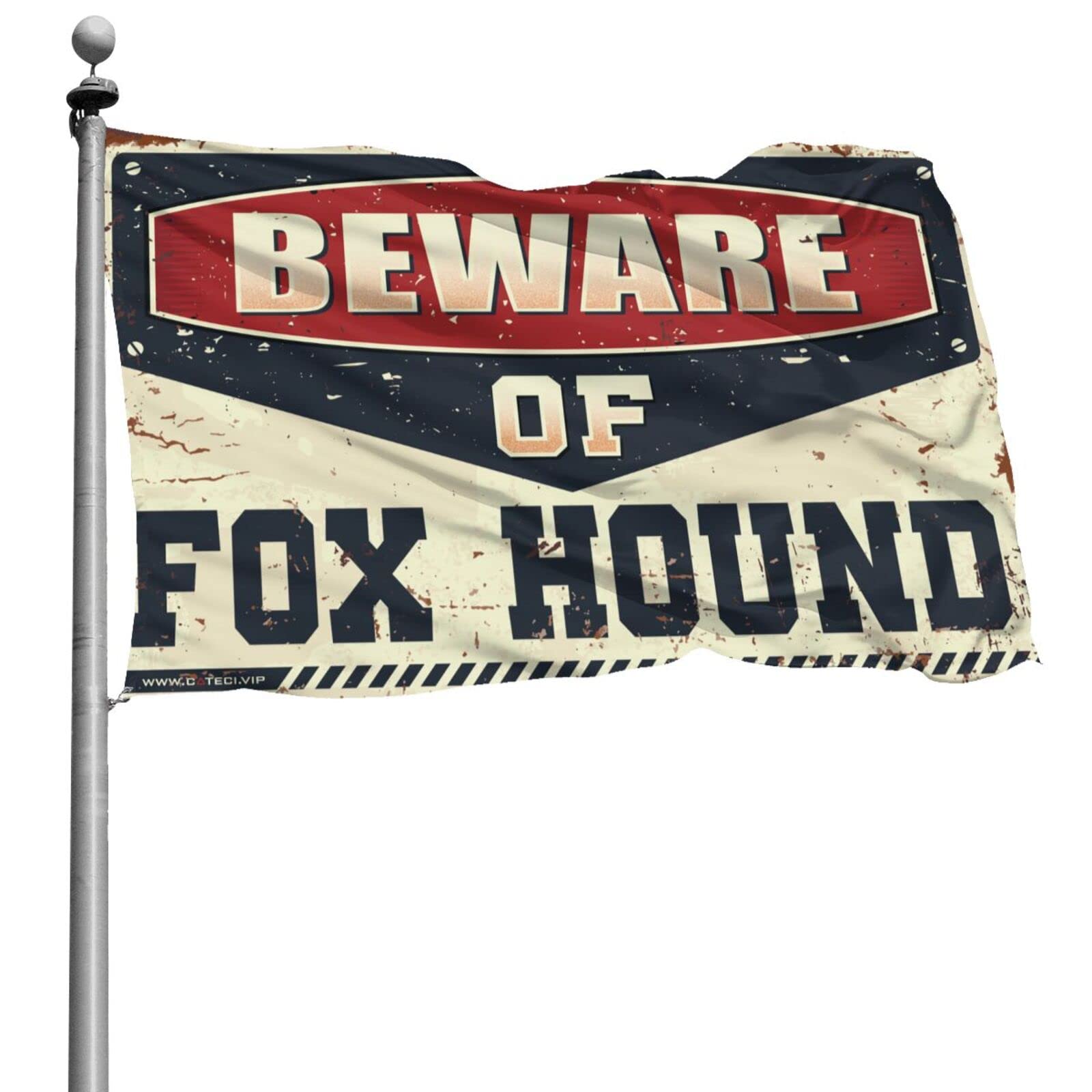 Drapeaux pour chambre pour cacher un mur blanc motif Beware of Fox Hound