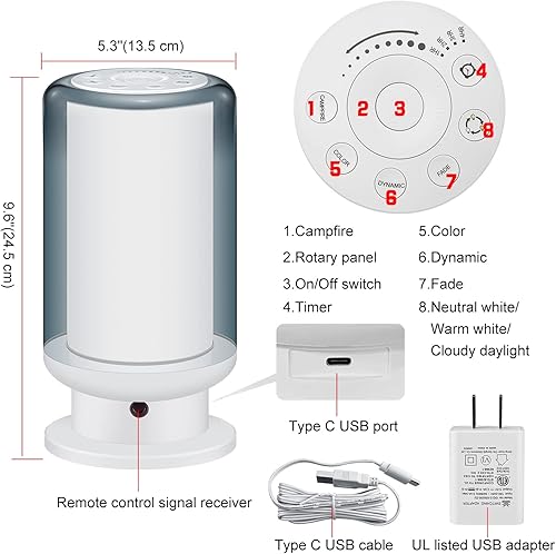 Miniatura 6 de HONGUT Lámpara de mesa LED, lámparas de mesita de noche para dormitorios con cambio de color, lámparas LED regulables de noche con carga USB,