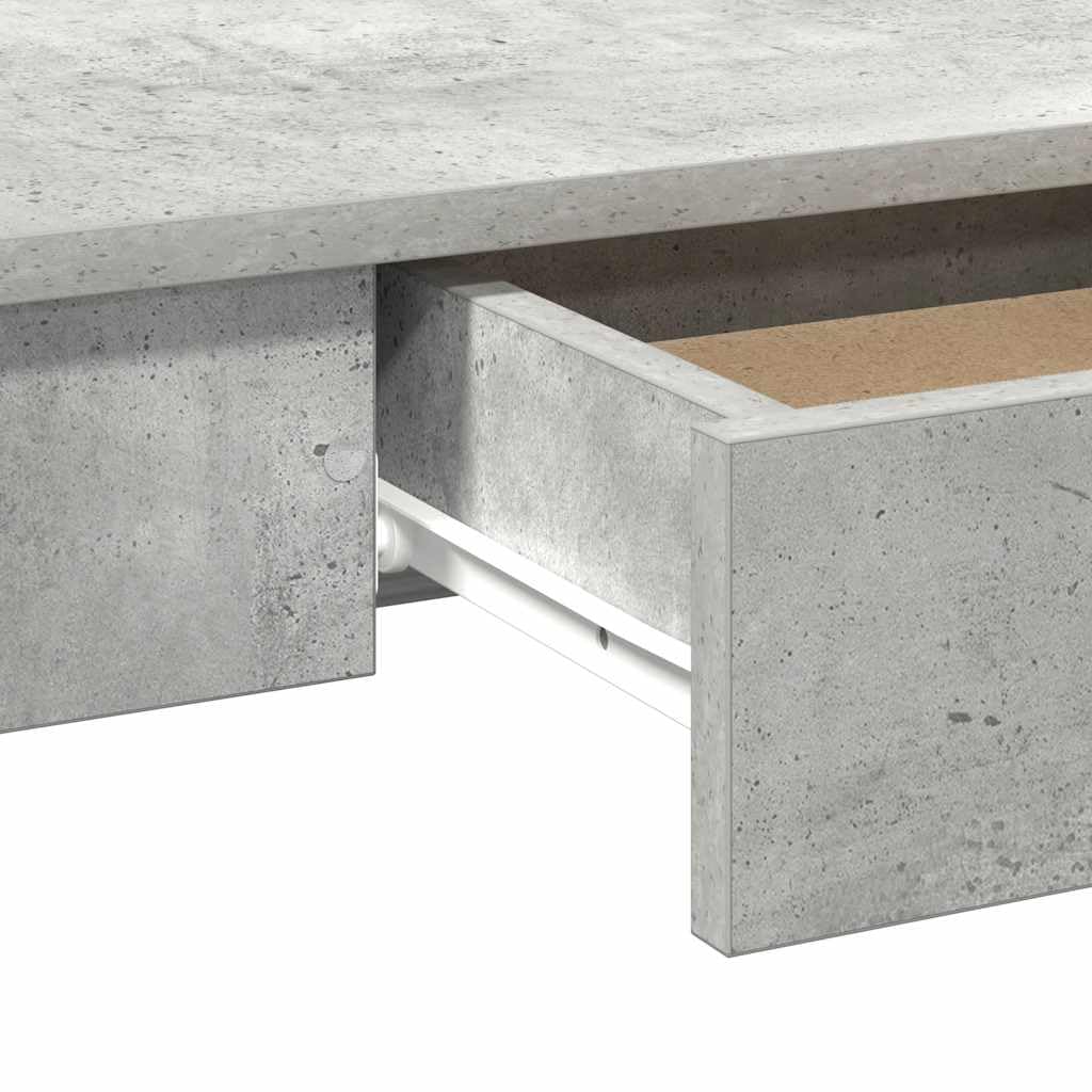 Escritorio gris hormigón 100 x 45 x 75 cm de material de madera con amplia mesa y amplio espacio de almacenamiento para oficina, oficina en casa, estudio
