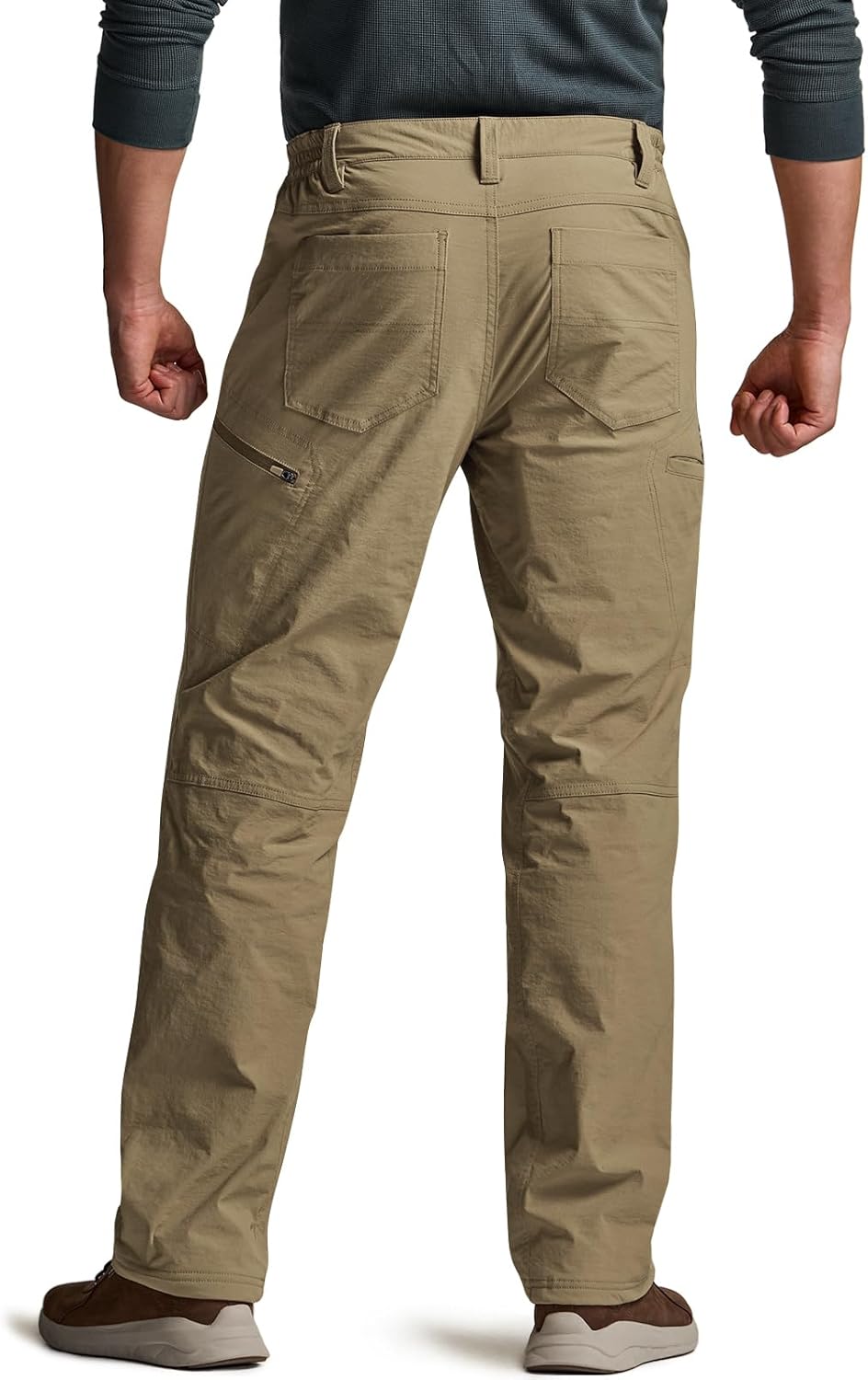 CQR Men's Winter Fleece Lined Pants, Water-Resistant Outdoor Stretch Work Pants, Windproof Casual Pants with Pockets - Image 9
