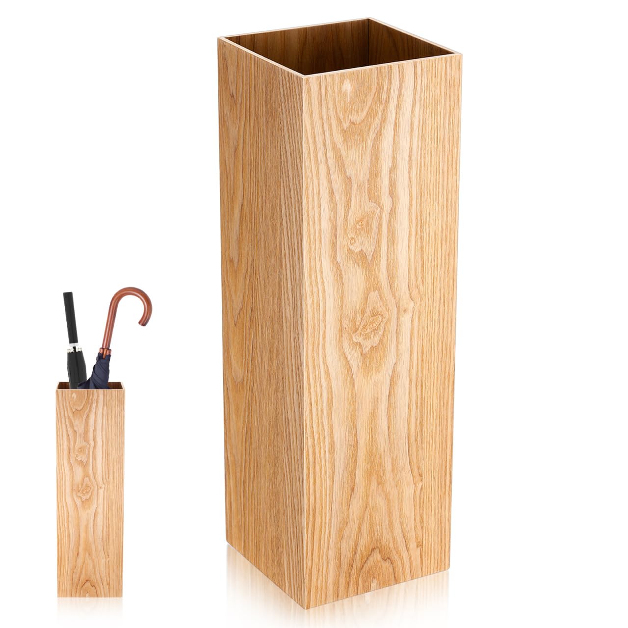 DOITOOL Porte-Parapluie en Bois Style Seau 19.70 x 6.30 x 6.30 Pouces Support Décoratif