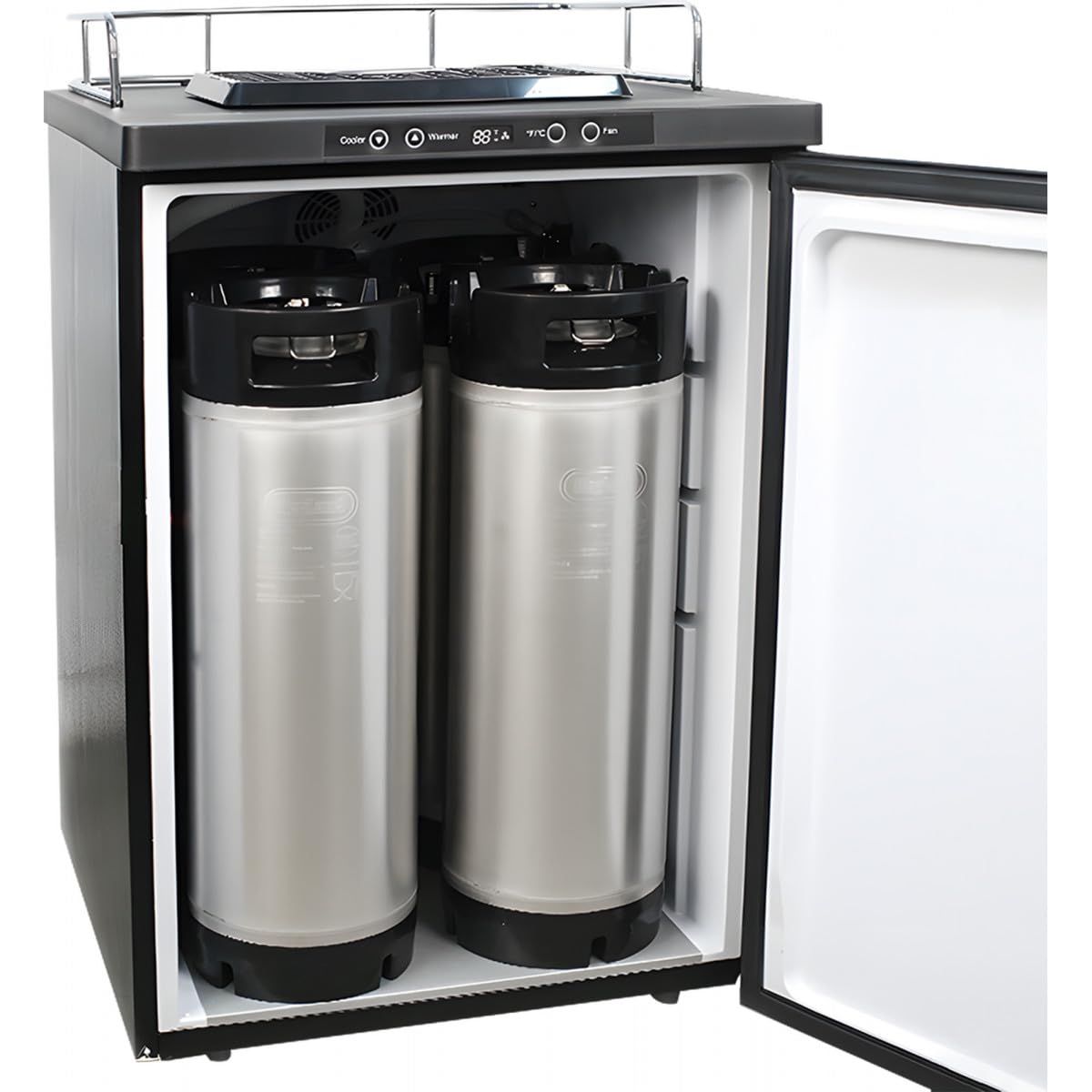 Serie X – Frigorifero a barile con regolatore di pressione – per 4 x 19 litri NC Kegs / 20, 30 o 50 litri – Frigorifero per botti di bevande