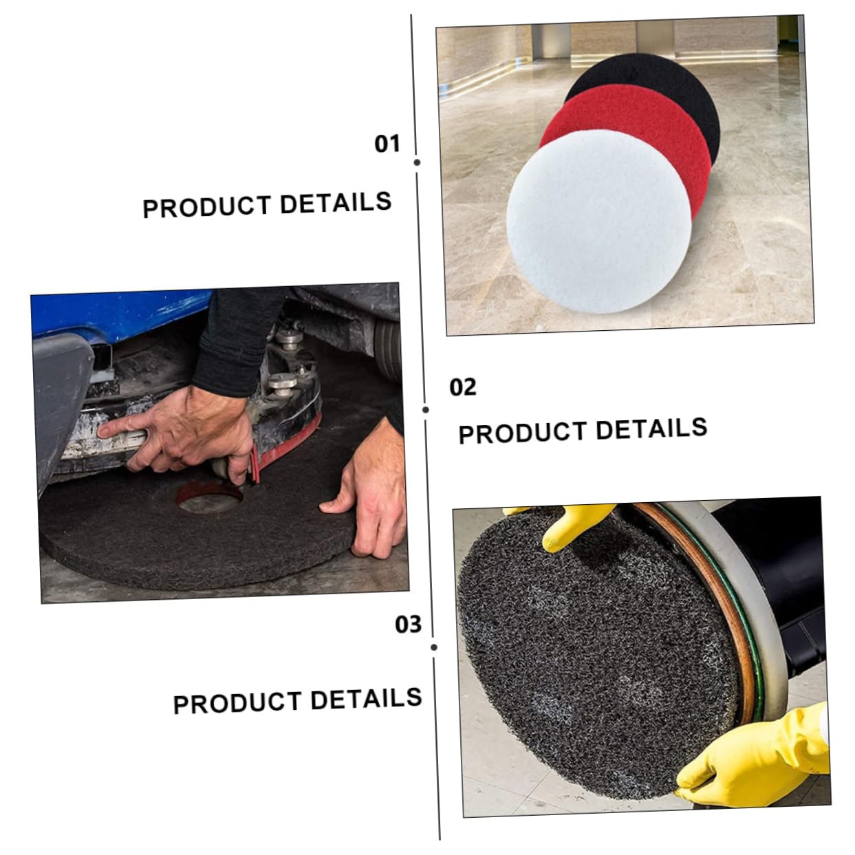 5sheets Microfiber Floor Cleaning Pad Dry Mop Pads for Mopping Floor Cleaning Tool Suitable for Polishing Machine