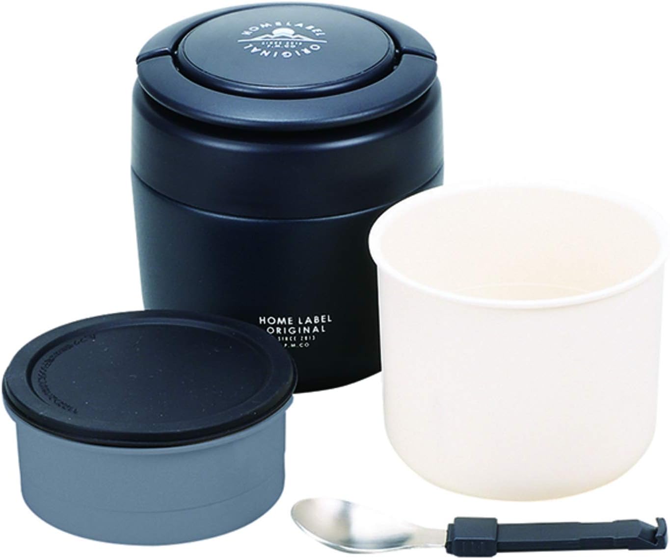 パール金属(PEARL METAL) HB-5446 Lunch Jar, 約外径125×高さ135mm(持ち手含まず), black (black 19-3911tcx)
