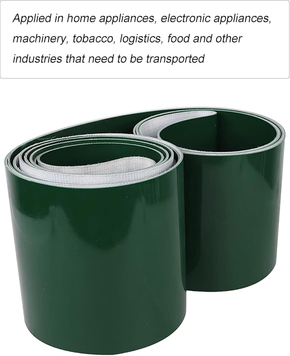 Correa industrial de PVC verde para procesamiento de alimentos, fabricación y líneas de montaje, cinta transportadora flexible de 70 x 360 cm para uso pesado
