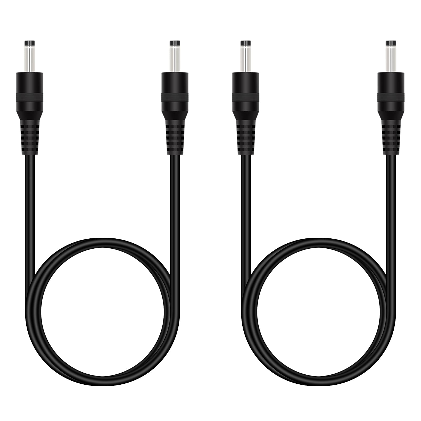 Fancasee DC-Stromkabel, Stecker auf Stecker, 3,5 mm x 1,35 mm, DC-Stecker, Netzteil, Adapterkabel für Überwachungskamera, LED-Streifen, DVR, Router, Rechnungsdrucker, 2 Stück