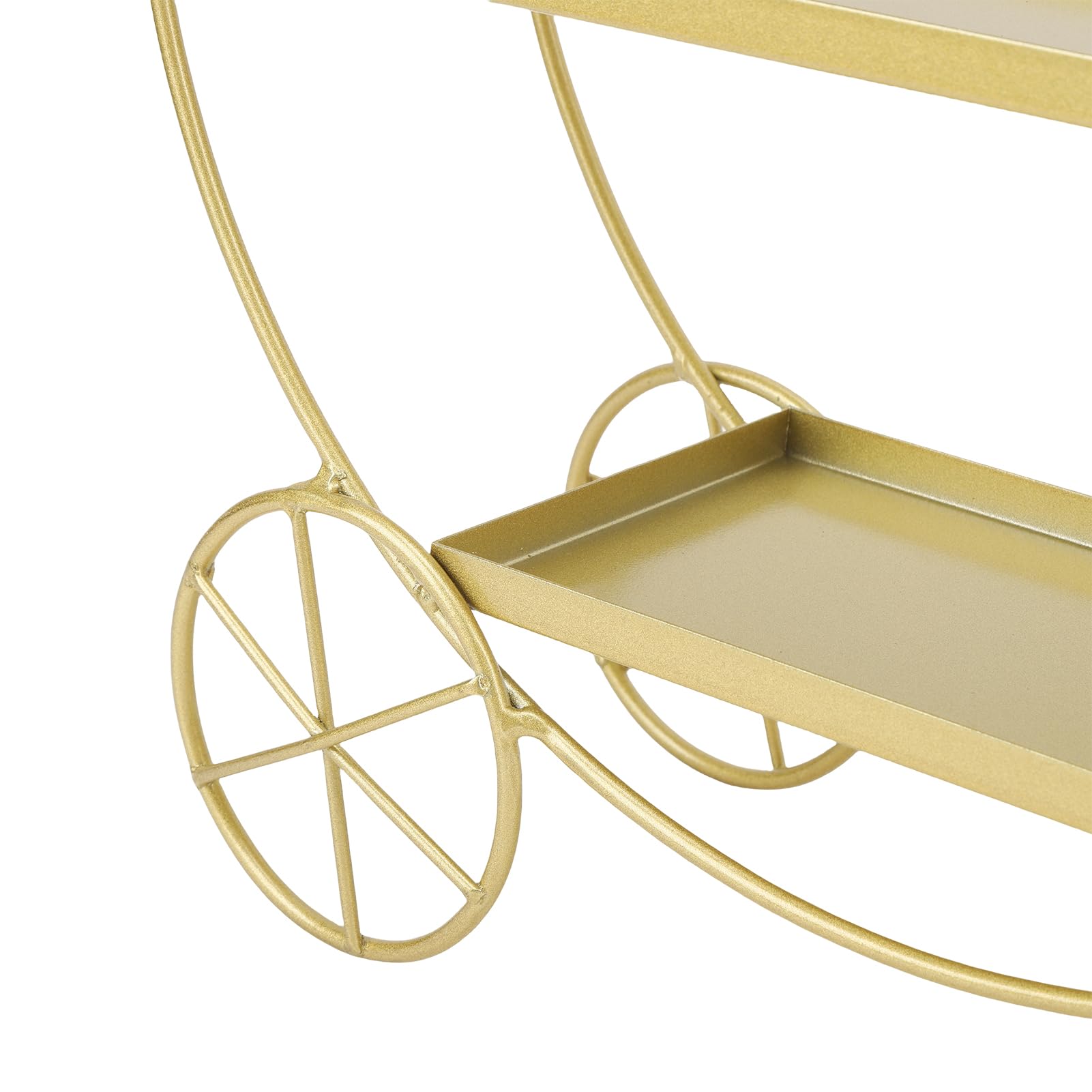 Fockety Soporte de 3 pisos para cupcakes, Expositor de metal dorado para cupcakes en carroza de princesa, Soporte personalizado para mesa de postres para decoración de fiestas de té (GOLD)