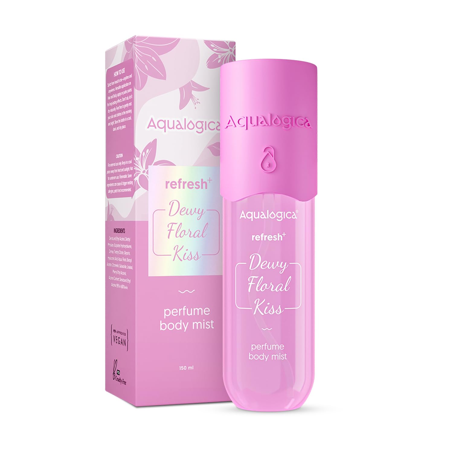 Aqualogica Refresh+ Dewy Floral Kiss Perfume Body Mist with Zemea & Hyaluronic Acid | Long- Lasting Fragrance | Fresh Floral Fragrance | Double Duty Mist for Hair & Body | Non-Irritating & Hydrating | 150 ml-picture-43