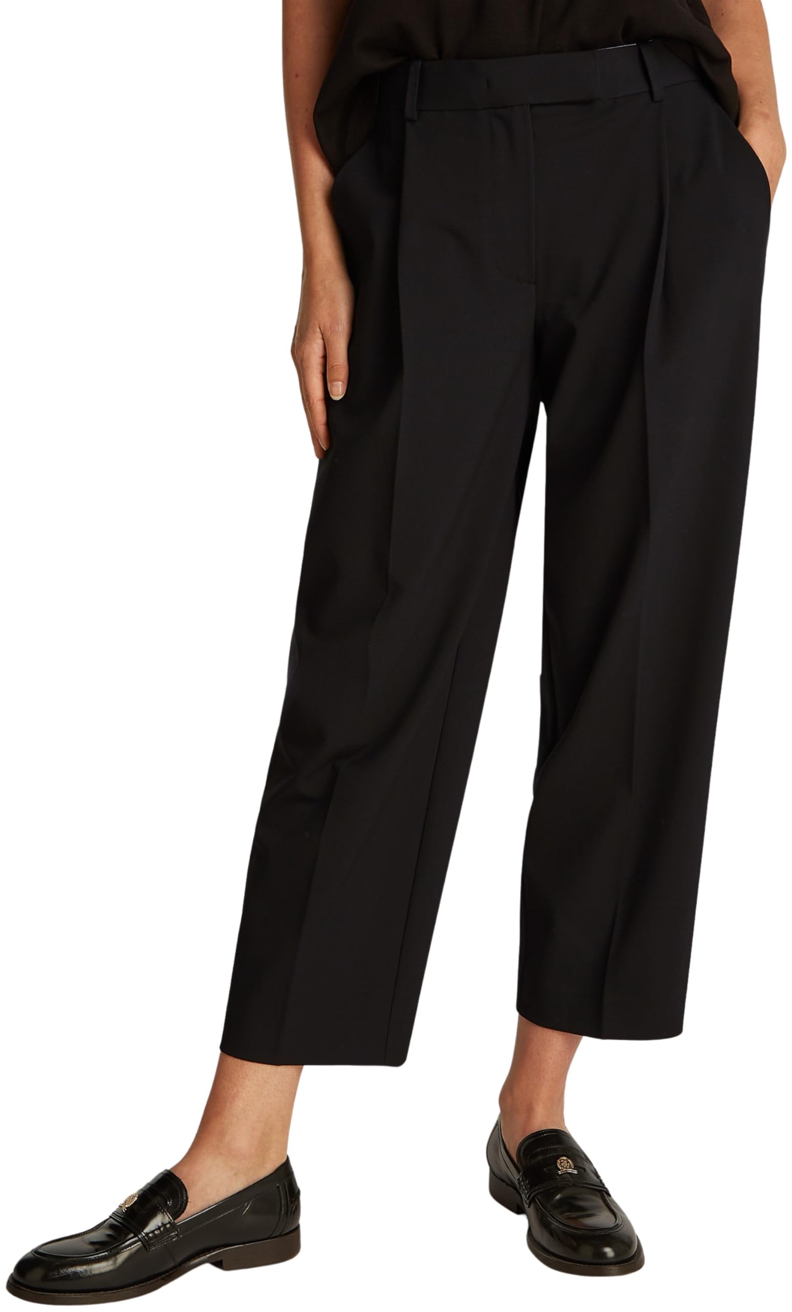 Tommy Hilfiger Damen Stoffhose Stretch Tapered Knöchelfrei