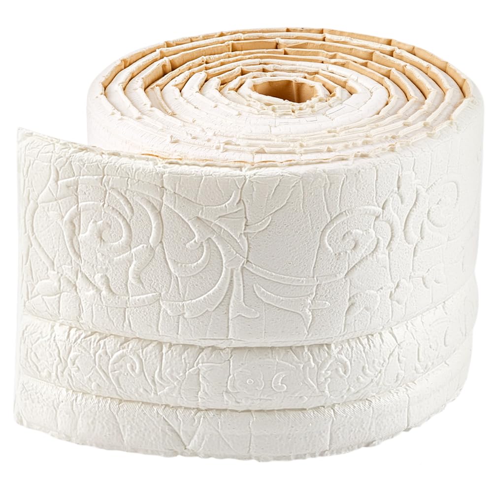 Moldura de corona autoadhesiva espuma flexible blanca 3D para azulejos
