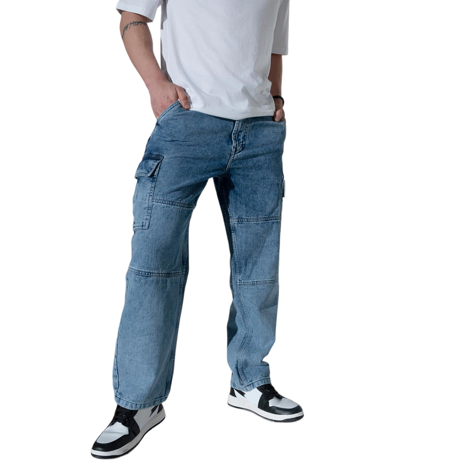 HubberholmeMen's Loose Fit Cargo Jeans