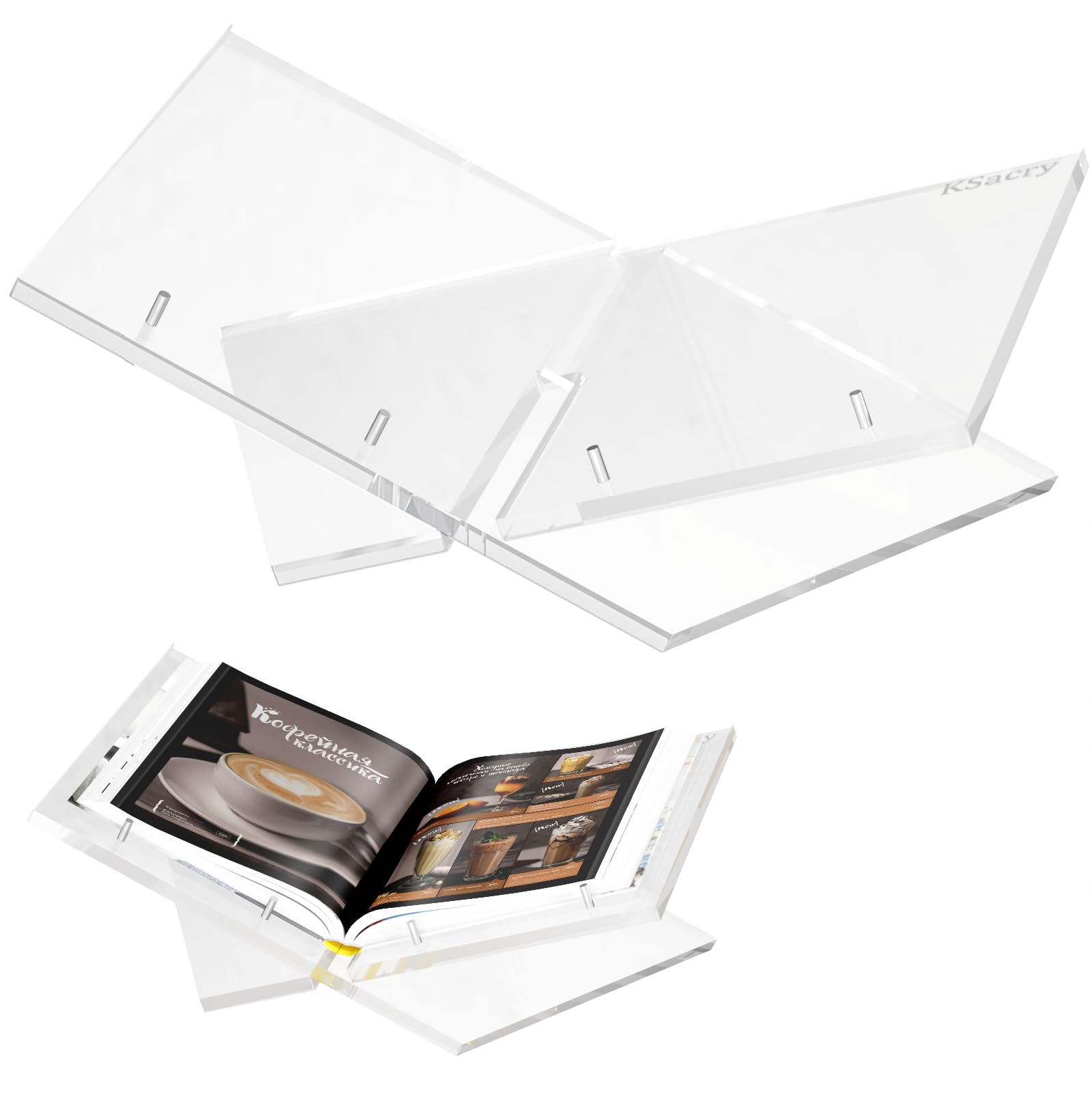 X-förmiger Buchständer Aus Acryl – Stabiler Präsentationsständer Für Bibel, Kochbuch & Zeitschriften, 27x15x15 Cm