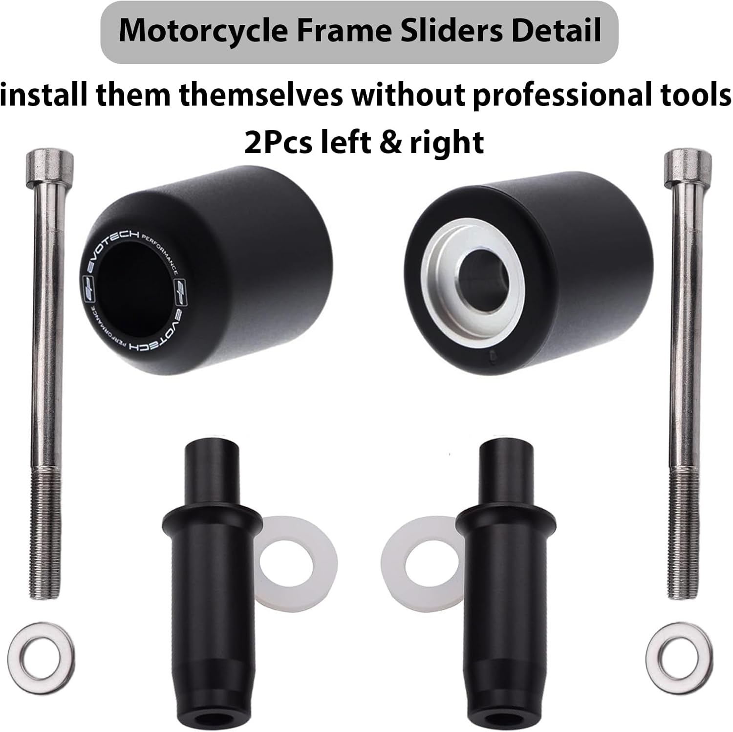 2 Pcs Motorcycle Frame Crash Sliders, 3DSKY Frame Pads Engine Case Sliders Protector, Compatible with 2023-2024 GSX-8S