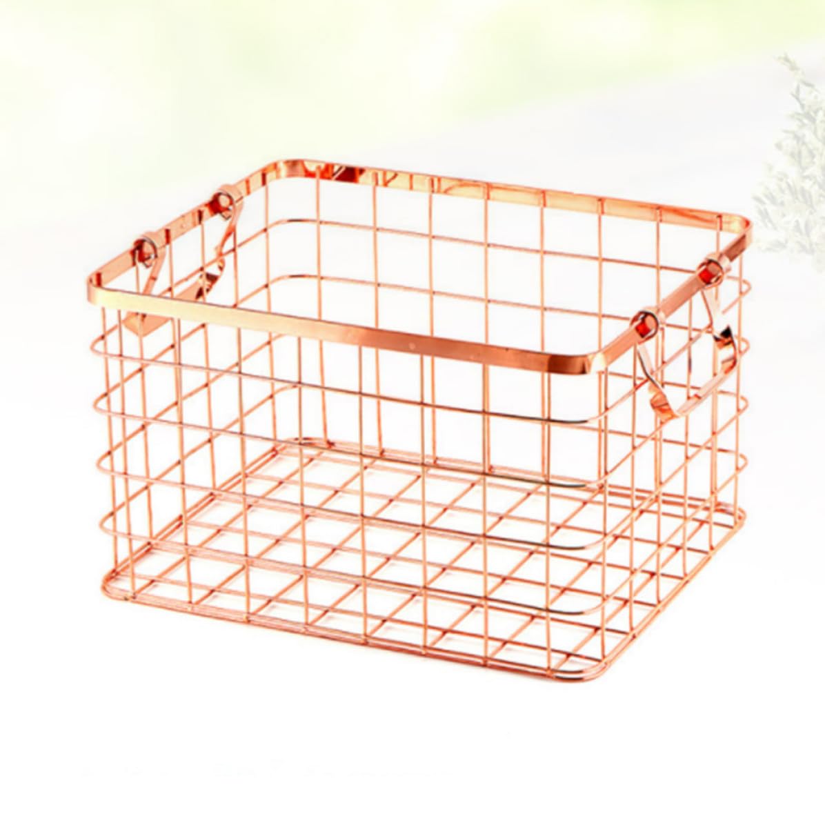 Cesta para Mantener el Hogar Ordenado de Almacenamiento Multiusos Estilo Nórdico de Hierro Asa Ligera y Fácil de Guardar para Ropa y Toallas