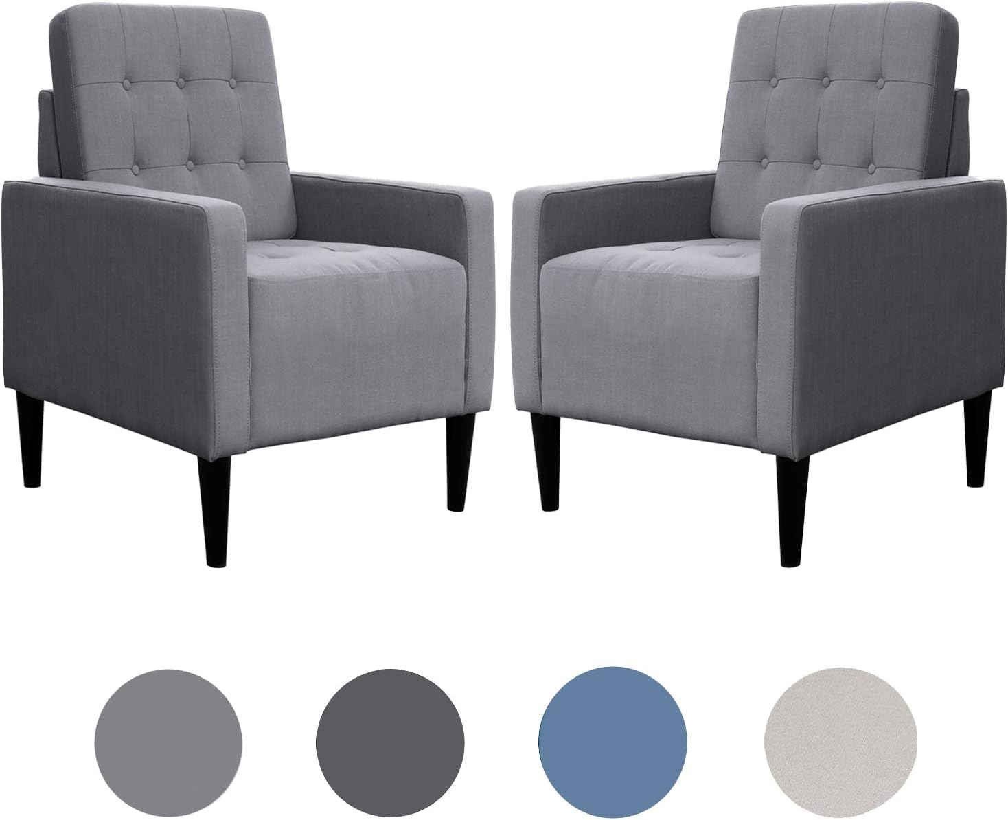Buy Top Space Accent Chair Living Room Chairs Arm Chair Single Sofa Upholstered Gray Comfy Fabric Mid Century Modern Furniture For Bedroom Office 2pcs 1 Buy Top Space Accent Chair Living Room Chairs Arm Chair Single Sofa Upholstered Gray Comfy Fabric Mid Century Modern Furniture For Bedroom Office 2pcs 1