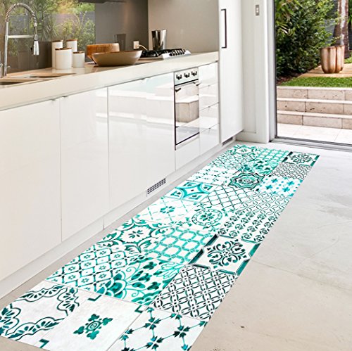 Alfombras Cocina Vinilo Turquesa Marca VINILIKO