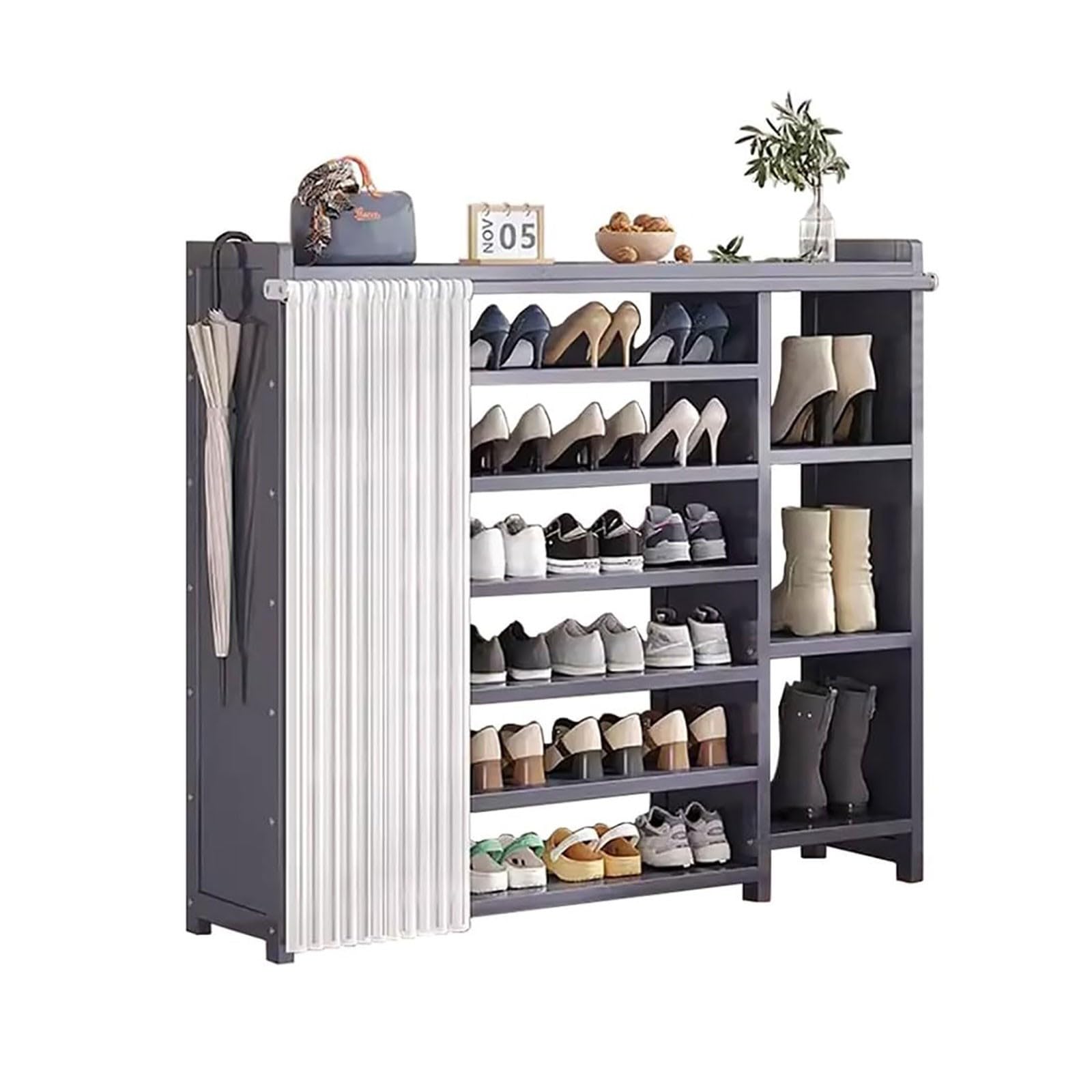 Étagère à chaussures en bambou 7 niveaux pour 27-33 paires