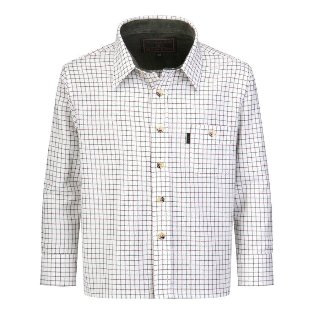 Walker and Hawkes Mickleton - Camisa de Manga Larga para niño - 100% algodón - Estilo leñador - Estampado a Cuadros