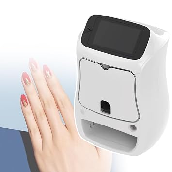 Fully Automatic Nail Painter Machine, Support Connection Upload Printing Images,One-Button Start,10 Seconds Painting, With Drying Light