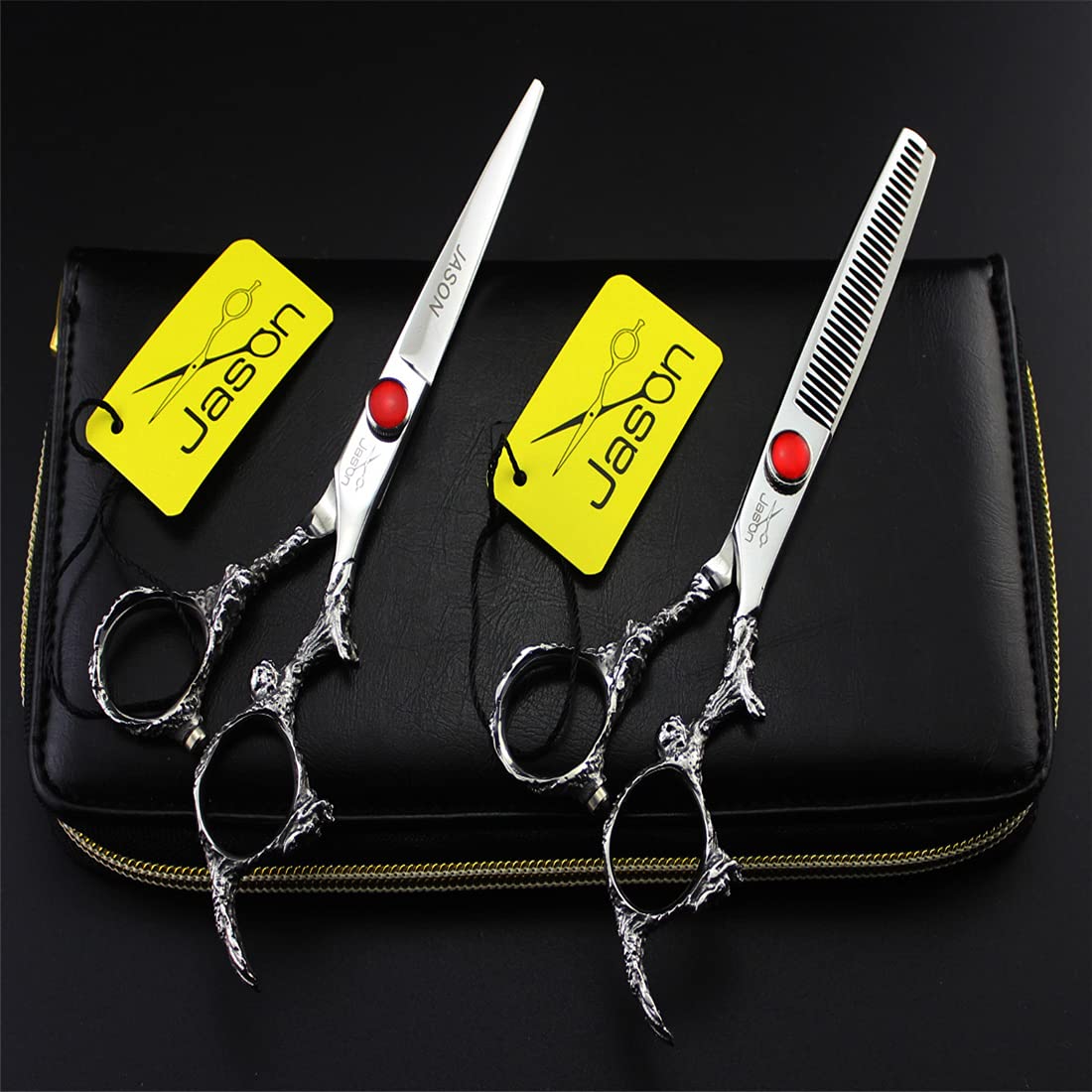 Ciseaux À Couper Les Cheveux De 6,0 Pouces, Kit Ciseaux De Coupe De Cheveux KIT Amincissement Kit De Cisailles pour Salon Barbier, Hommes, Femmes, Enfants Et Adultes