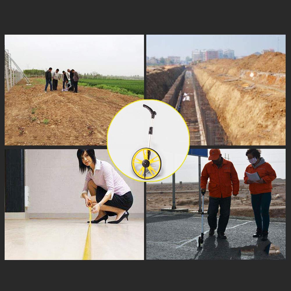 Rueda de medición, de gran diámetro de la rueda mecánica de medición de distancia Medir los topógrafos constructores de carreteras Tierra con mango plegable, bolsa de almacenamiento