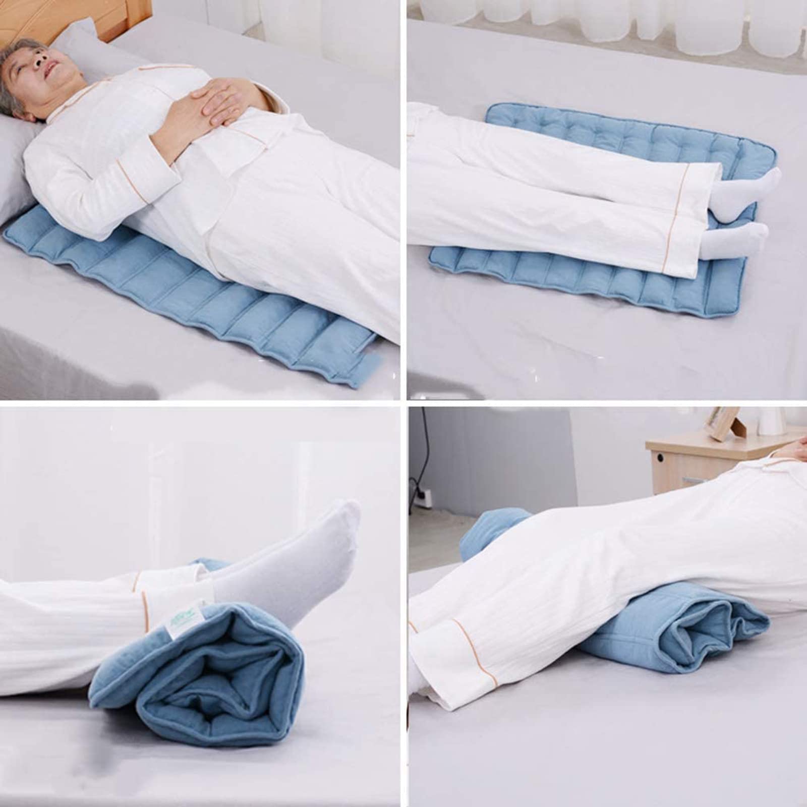 Colchón de Aire antiescaras para el Cuidado del Paciente, para Dolor de Espalda y glúteos, reclinable, con Tiras de Gamuza de Media Longitud, ayudas
