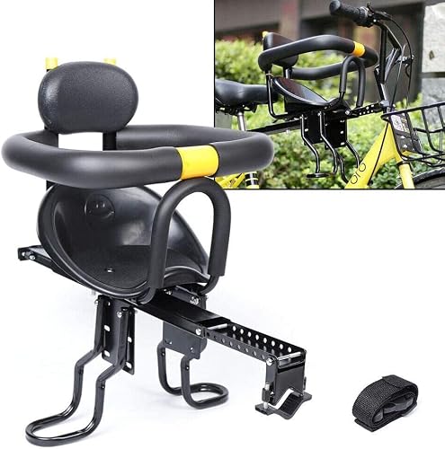 Gdrasuya10 Portable Bicycle Front Mounted Baby Seat Lightweight Child Bicycle Safety Seat Padded Saddle Kids Saddle Carrier Seat Cushion With Foot Pedal… #TOP5
