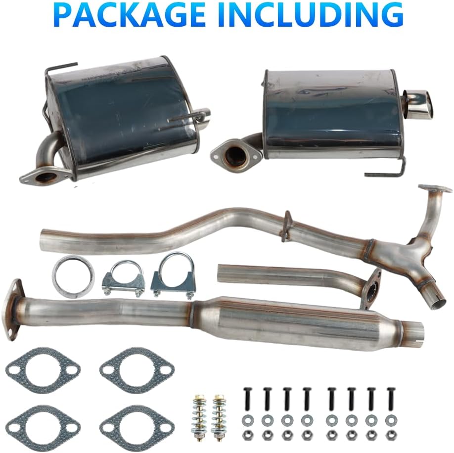 CatBack Exhaust Muffler System Kit Compatible with Subaru Legacy 2006 2007 2008 2009 2.5L, Bolt-on Clamp-on Direct Fit Resonator Y-Pipe & Pair Muffler Replacement Parts, Driver & Passenger Side