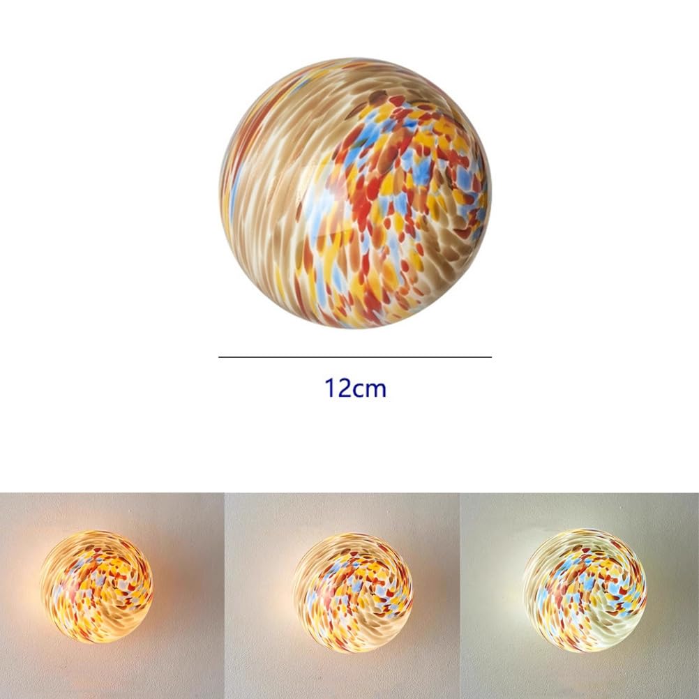 Szklane kule ścienne wewnętrzne oświetlenie ścienne, 5 W LED lampa ścienna z przyciemnianym szkłem, 3 temperatury kolorów, gniazdo G4, dekoracyjne oświetlenie ścienne okrągłe