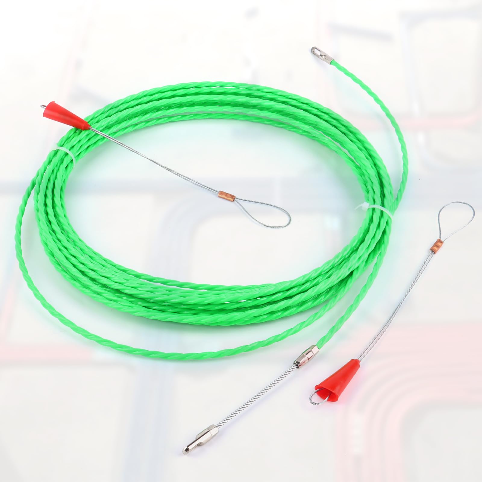 Sonda Passacavi 10m, RISVOWO 4.5mm Sonda Elettricista con 2 Molla di Guida, Sonda Tiracavi Cavo