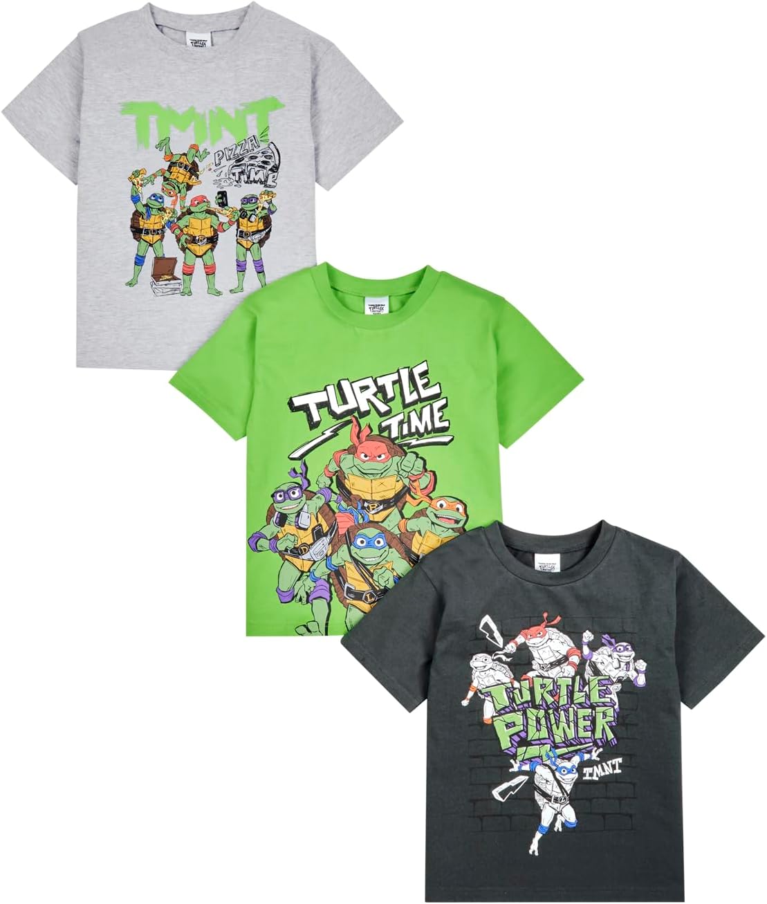 TEENAGE MUTANT NINJA Turtles Boys T-Shirts Pack of 3, Ninja Turtles Short Sleeve 3PK Tees for Boys, Official TMNT Clothing Merchandise