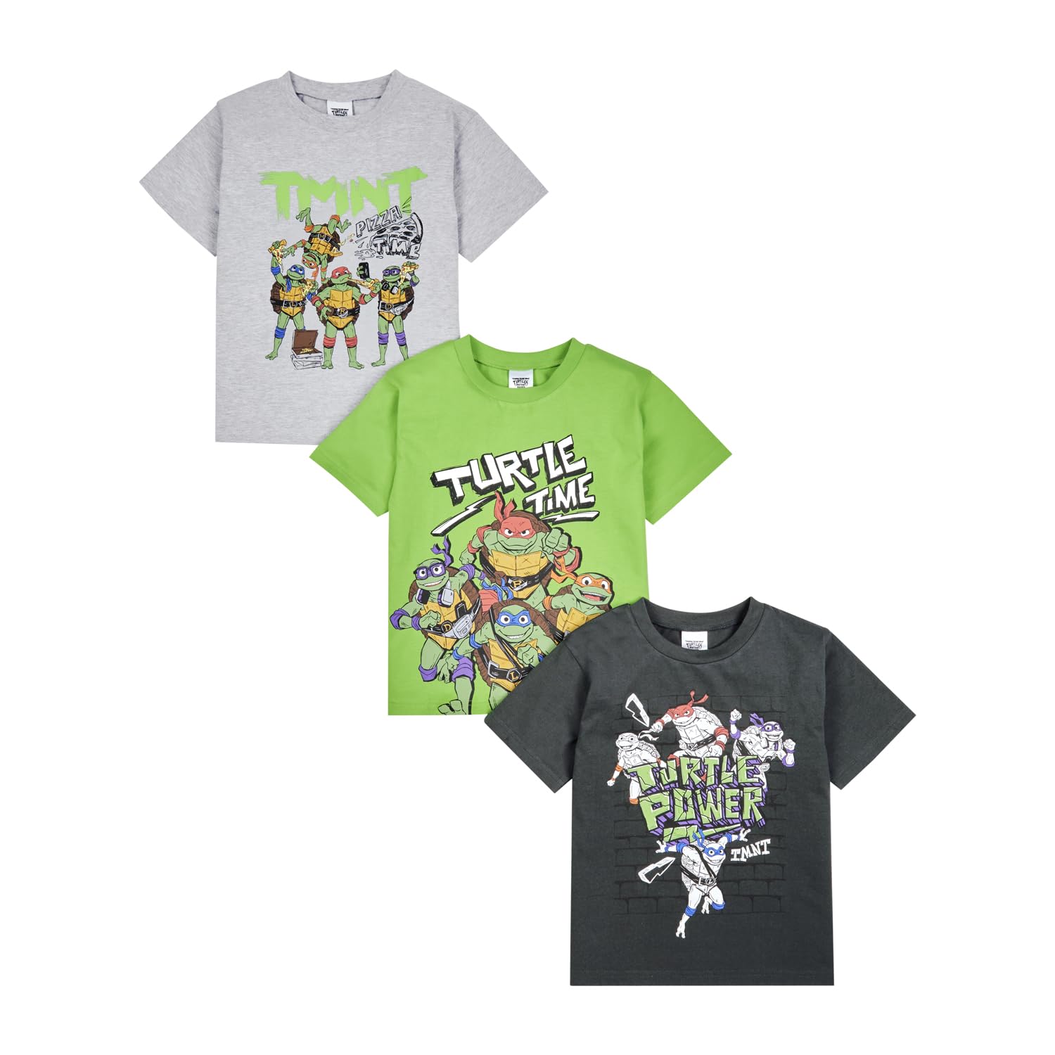 TEENAGE MUTANT NINJA Turtles Boys T-Shirts Pack of 3, Ninja Turtles Short Sleeve 3PK Tees for Boys, Official TMNT Clothing Merchandise