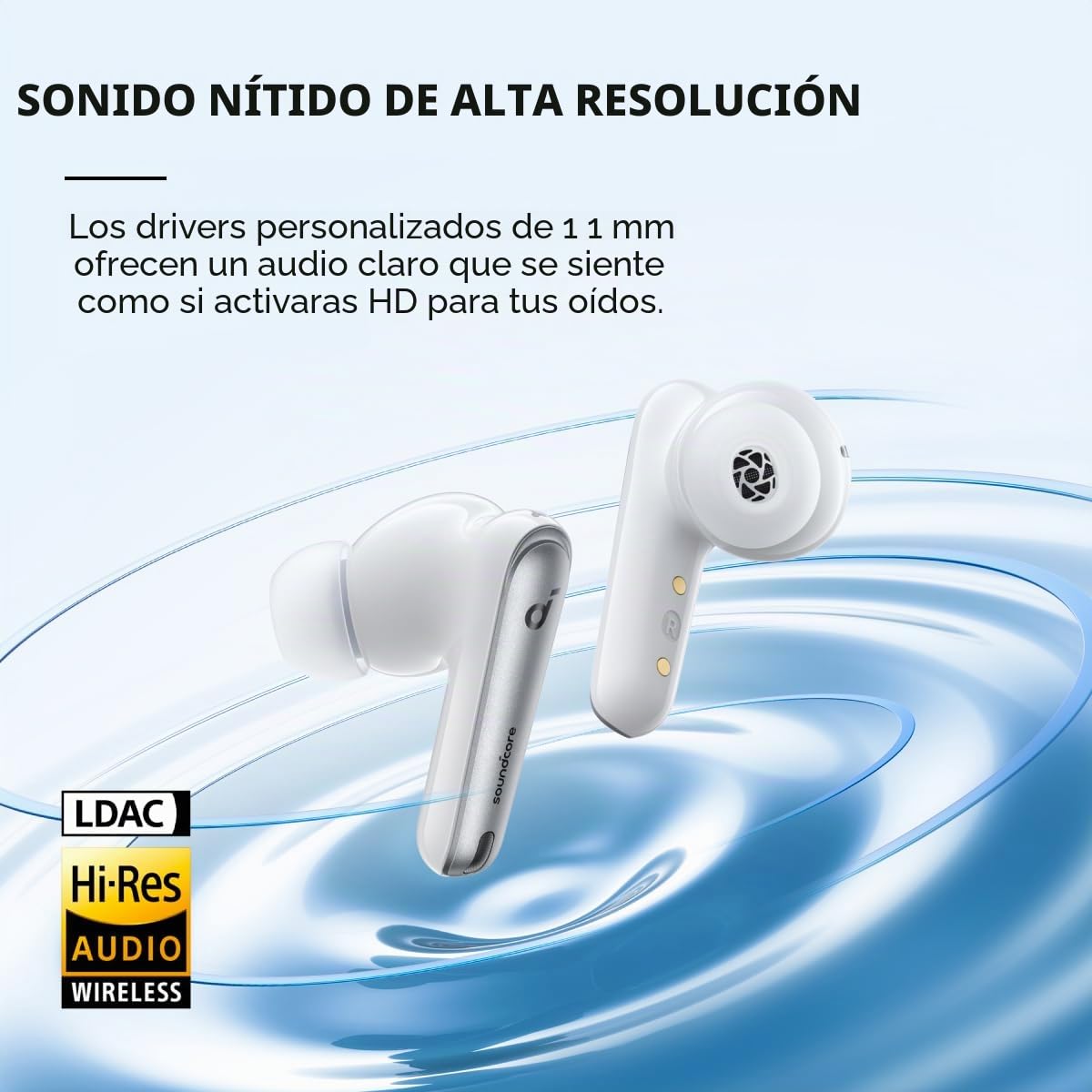 soundcore by Anker Liberty 4 NC Auriculares Bluetooth con cancelación de Ruido, cancelación de Ruido adaptativa para oídos y alrededores (Blanco) (reacondicionado)