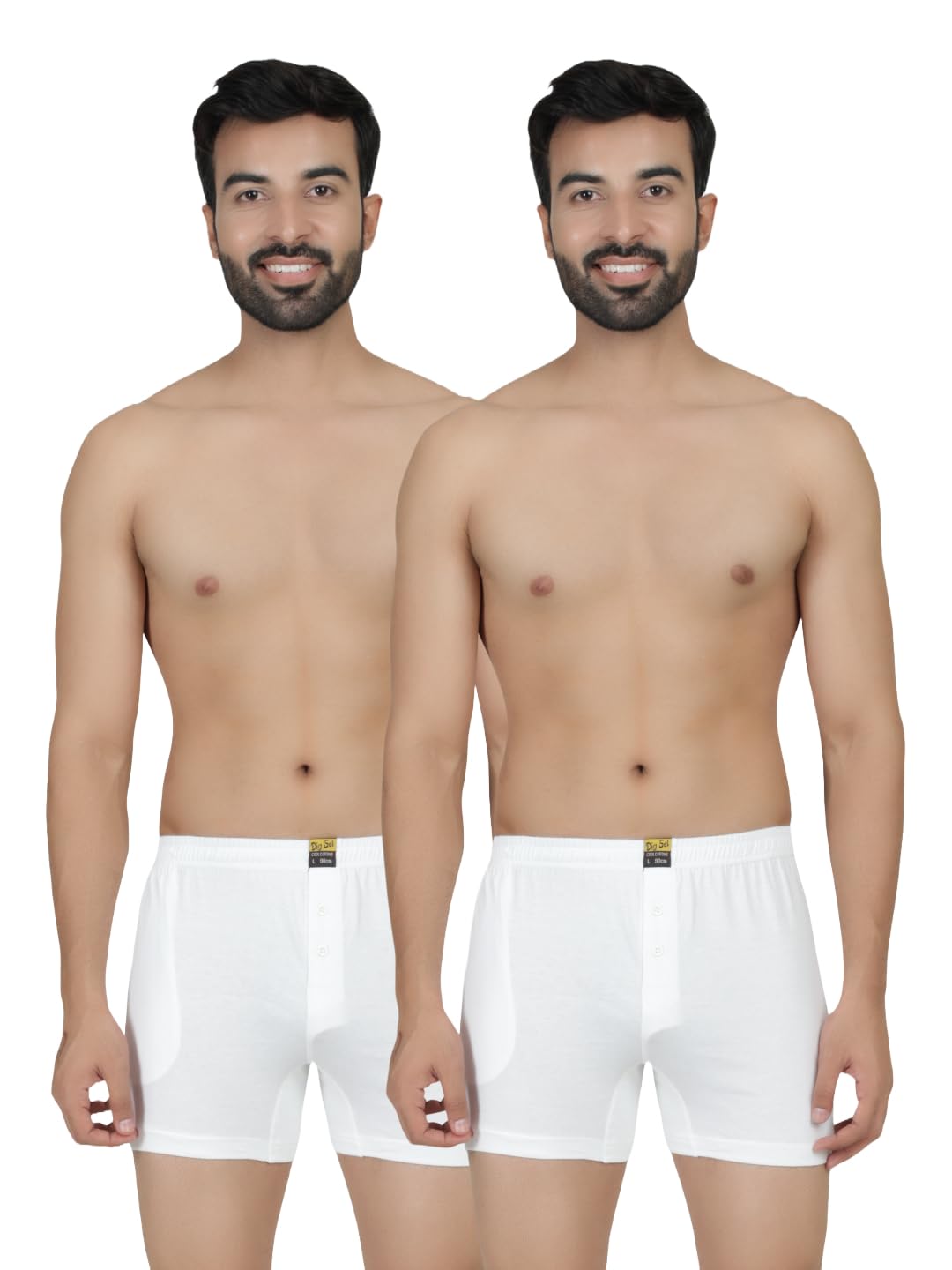 Men 100% Cotton Dhoti Shorts White Pack of 2