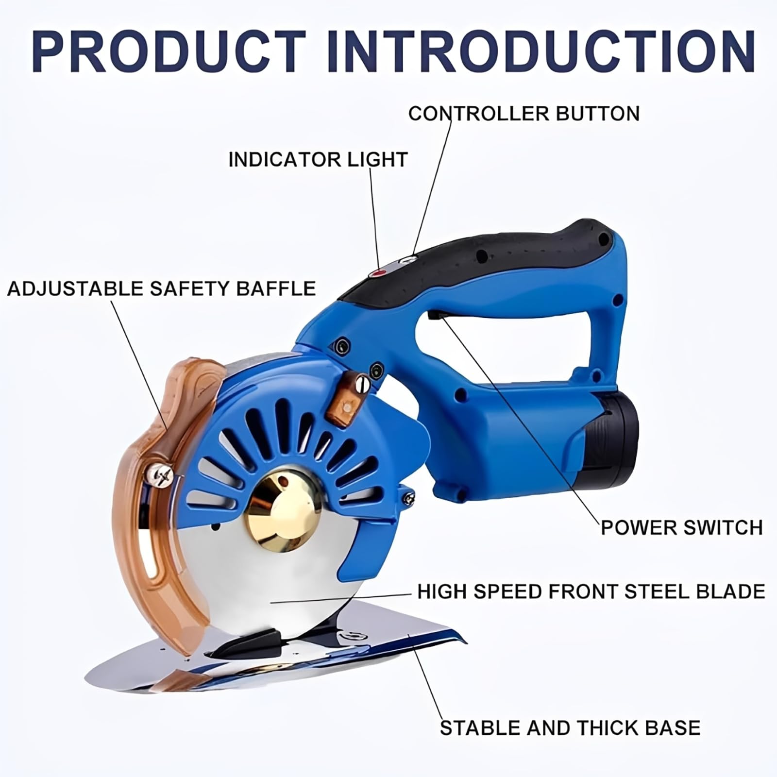 Cortadora de Tela inalámbrica, Herramienta rotativa eléctrica portátil con Velocidad Ajustable, 2 baterías Incluidas, Ideal para Tela, Cuero, Alfombra, cartón y plástico.