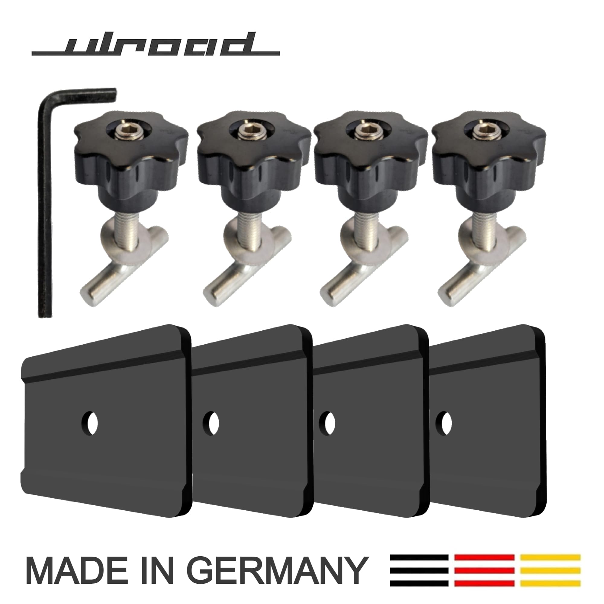 Viti per fissaggio del carico su binario + staffa di guida adatta per VW T5 T6 Multivan Transporter California guide profilate ad esempio Multiflex board o mobili accessori interni