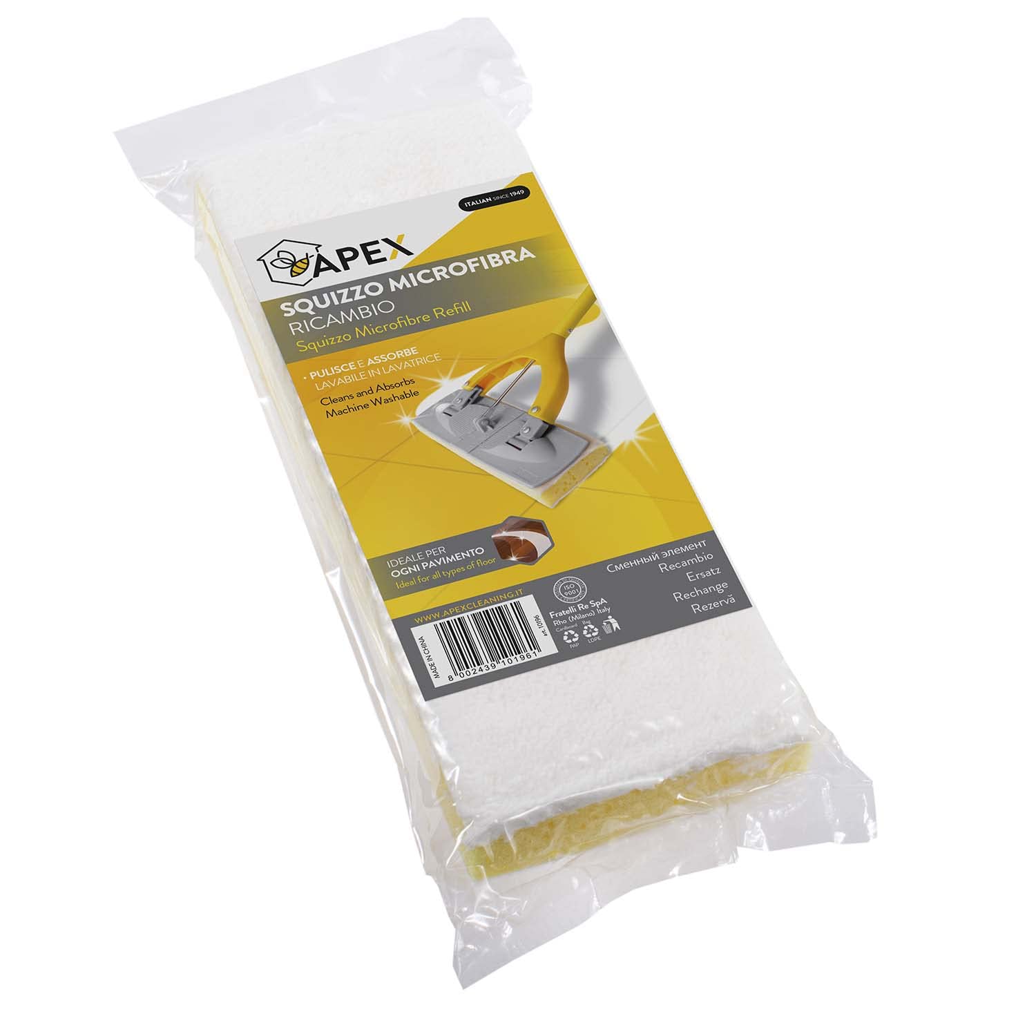 Apex Set 6 pezzi Ricambio Panno per Squizzo in Microfibra – Universale, Super Assorbente, Delicato su Tutti i Pavimenti, Lavabile, 25x11x4 cm