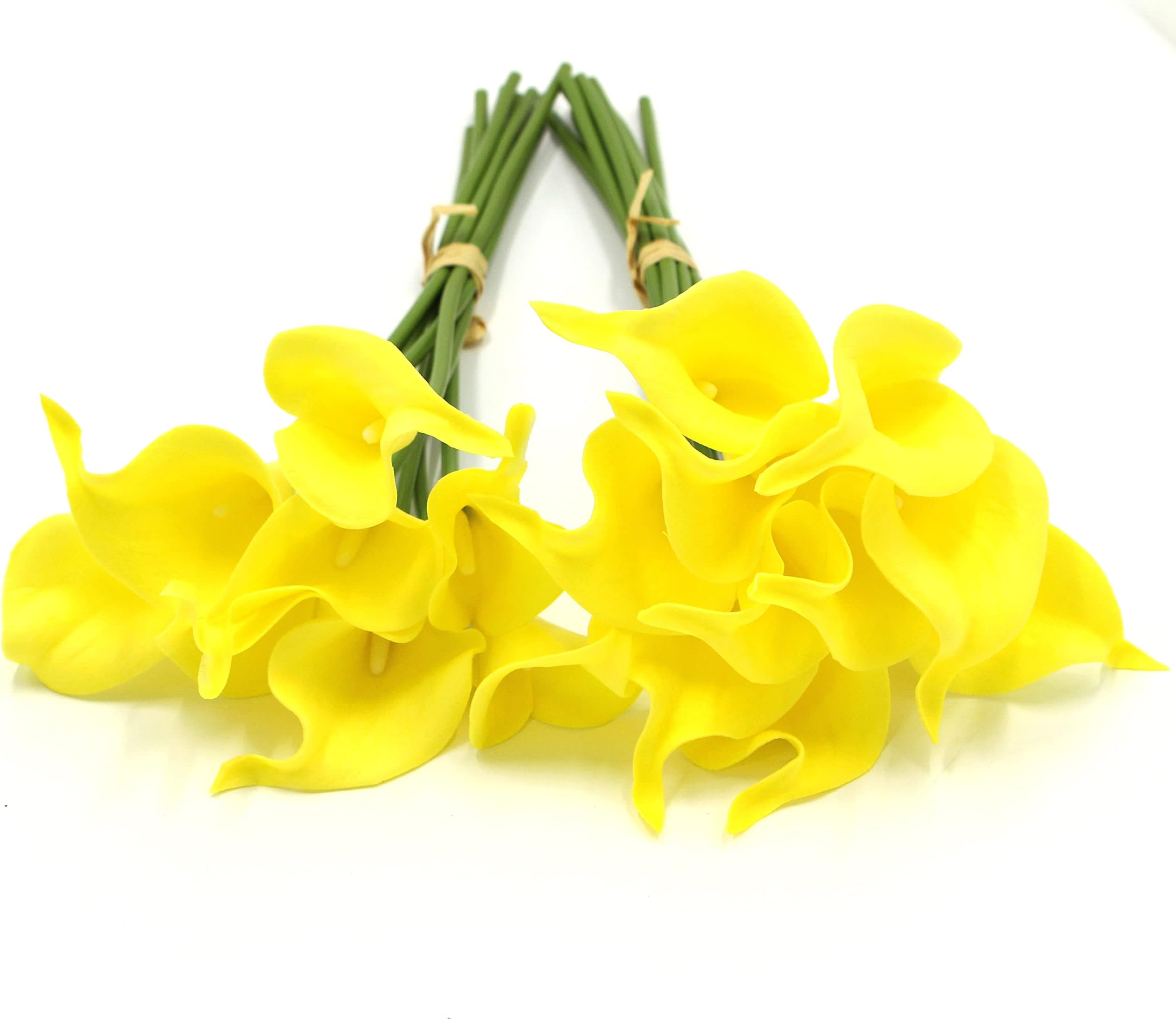 18pcs Artificial Calla Lily Silk Flowers Home Garden Hotel Party Event Christmas Wedding Gift Decoration Artificial Flowers Calla Lily,Yellow