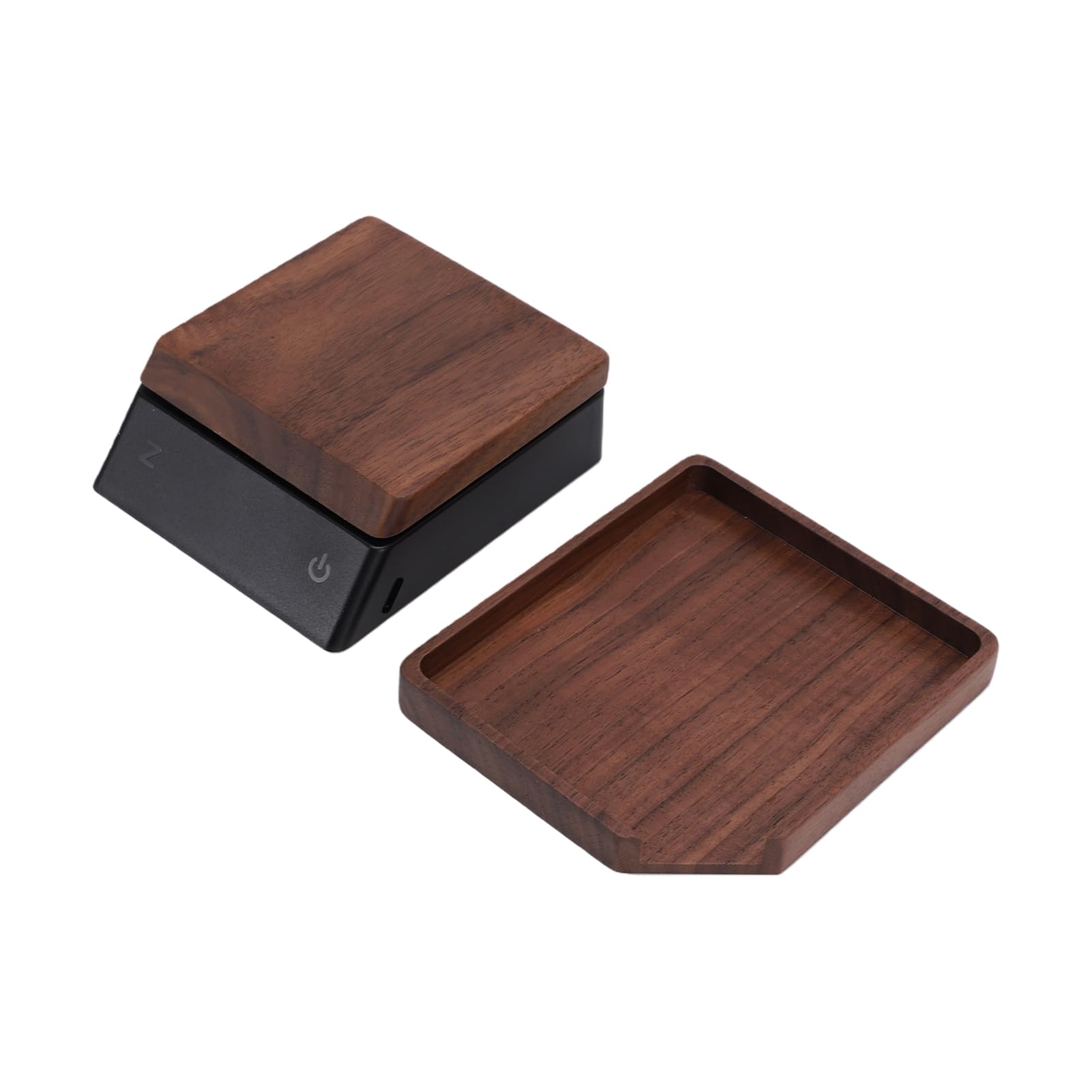 Báscula de Madera de Nogal para Cocina, Balanza Digital con Precisión de 0,1g, Capacidad de 1kg y Pantalla Táctil LCD para Café, Té, Cocina y Preparación de Cerveza