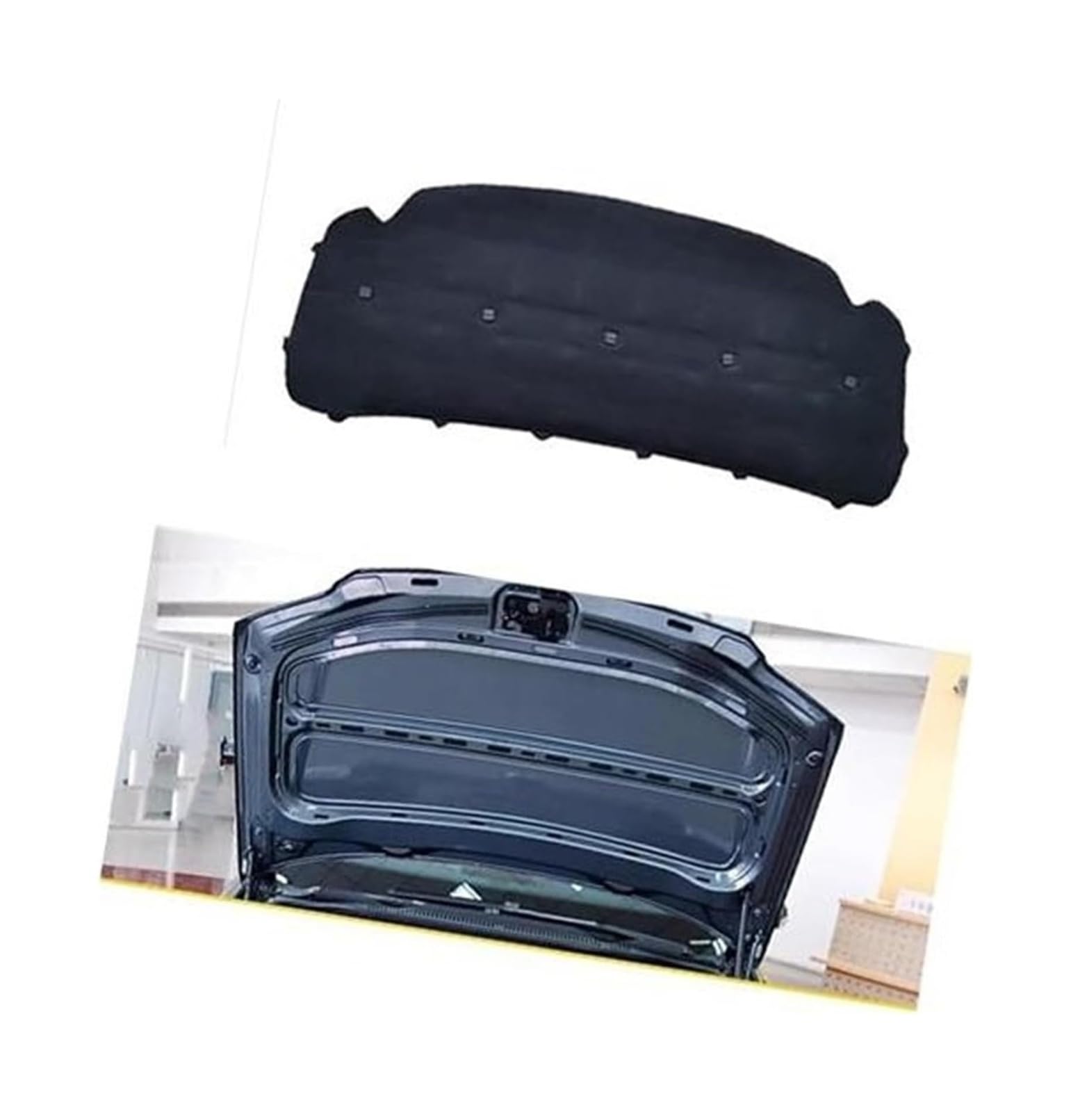 Car Hood Engine Insulation Pad Soundproof Heat Cotton for VW for TOURAN 1T 2003-2015 Car Sound Insulation Cotton(Black 2003-2006 1)