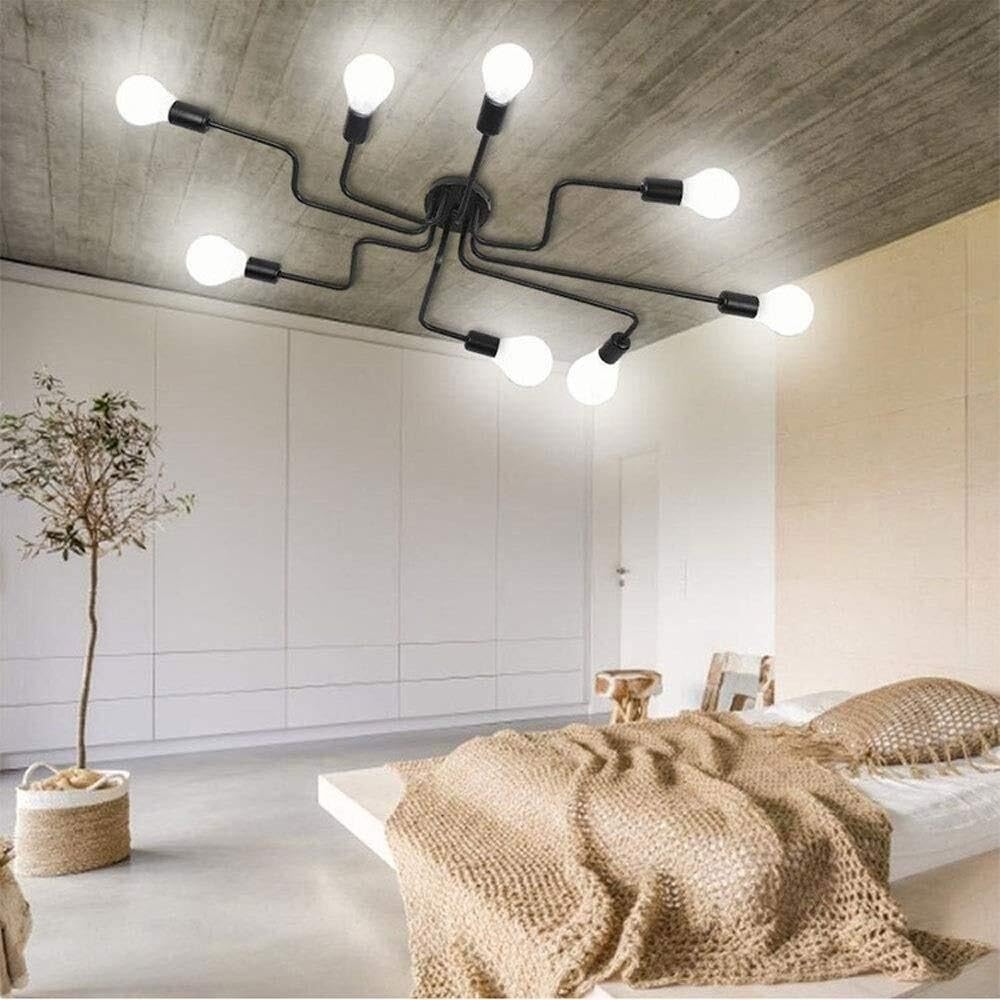 Lámpara industrial de araña LED retro nórdica de techo para decoración de loft