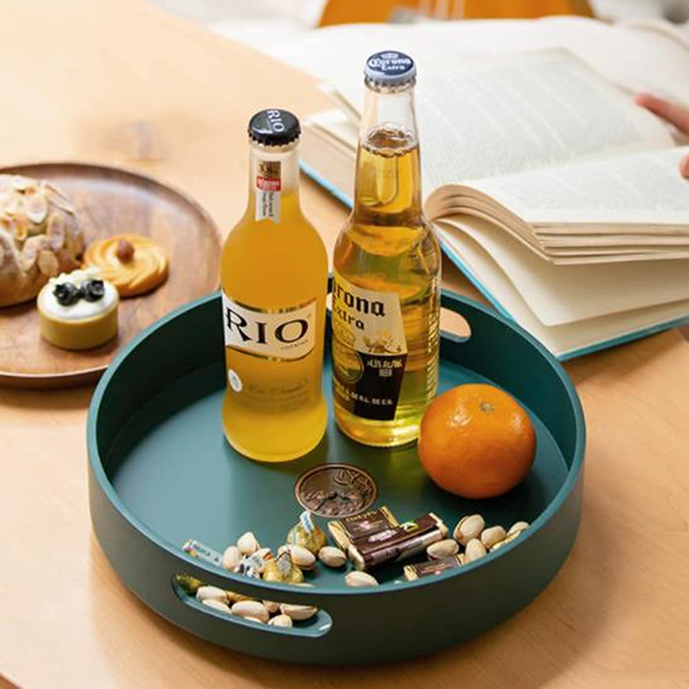 Organizador de Especias Lazy Susan Plato Giratorio con asa Bandeja de Almacenamiento giratoria de 360 ​​° para Cocina Organizador de condimentos Nevera Bambú Blanco/Marrón/Verde