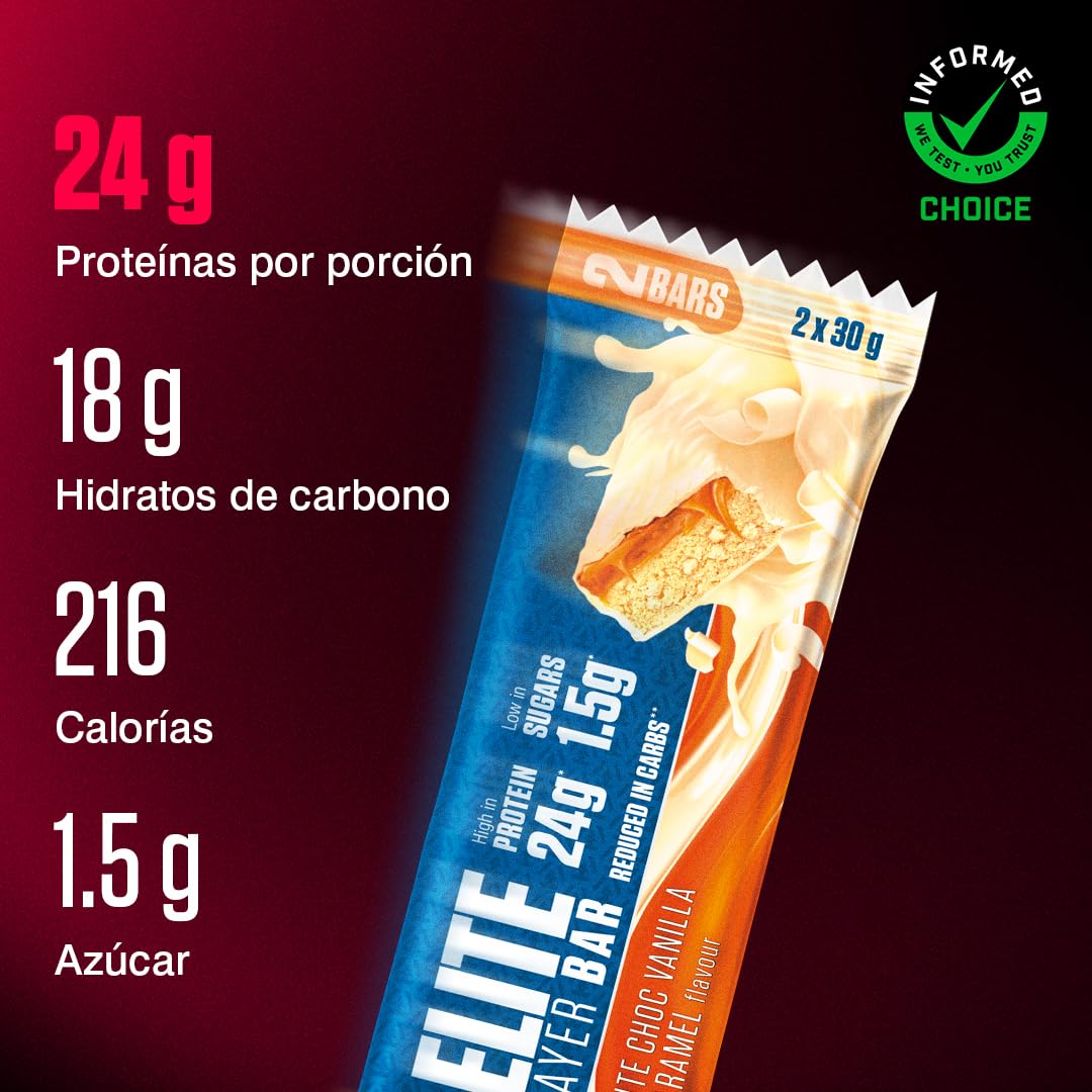 Dymatize Elite Layer Bar White Choc Vanilla & Caramel 18x(2x30g) - High Protein Low Sugar Bar