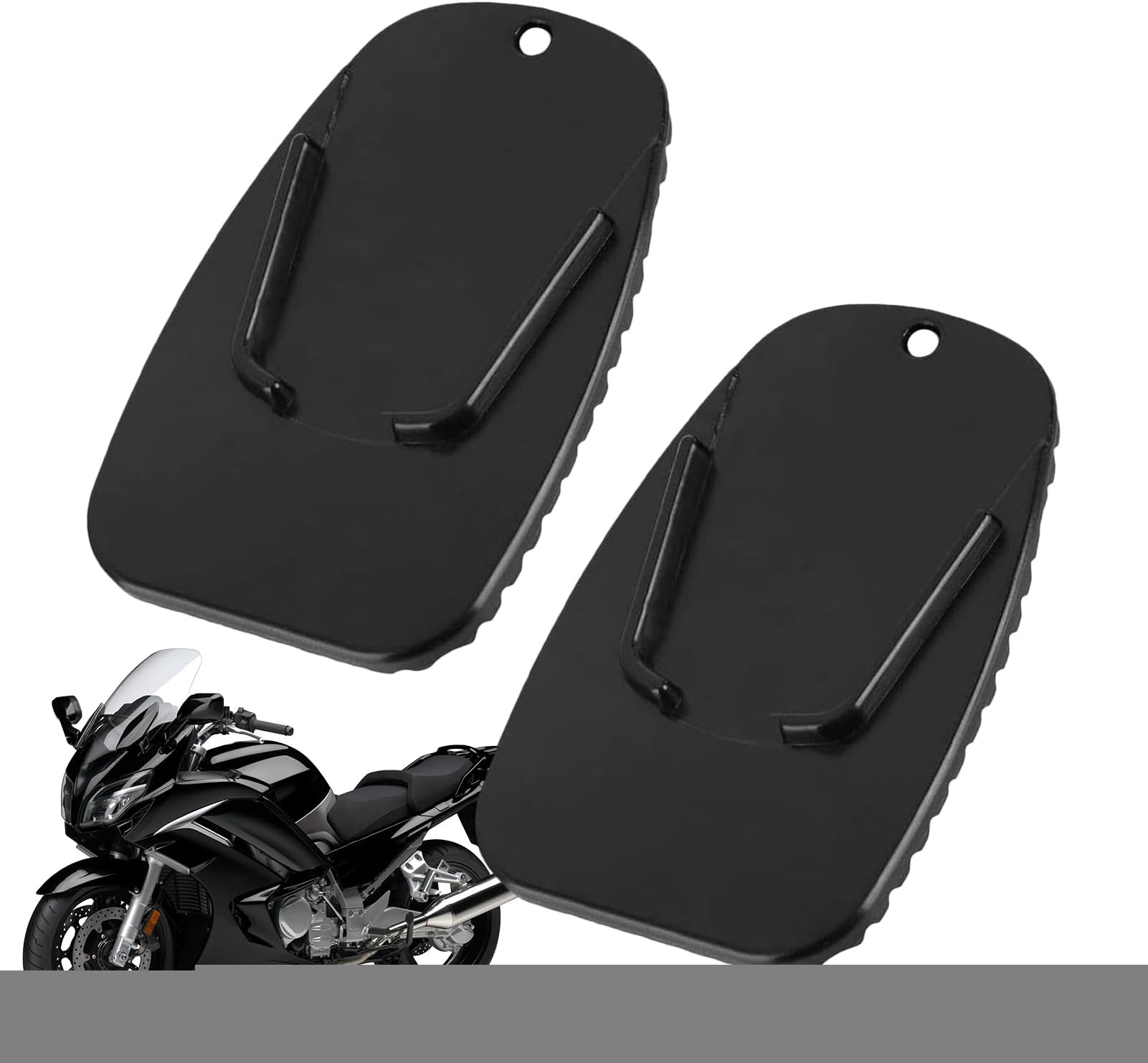 Motorcycle Support Foot Plate, Chassis Pad for Motorcycles, Non-Slip Base Plate, Pack of 2 Parking Aid for Scooters and Motorcycles on Hot Asphalt