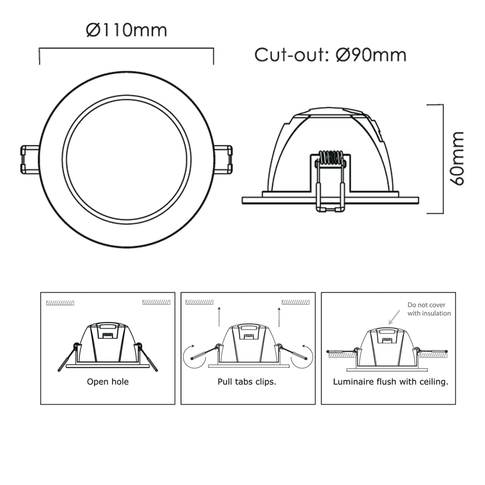LIGHTWORLD24 10 Stück dimmbare Bad LED Einbauleuchten IP44-9W warmweiß - kaltweiß - neutralweiß - runde Deckenspots 230V Cover - Weiß - Silber CCT-Einbaustrahler
