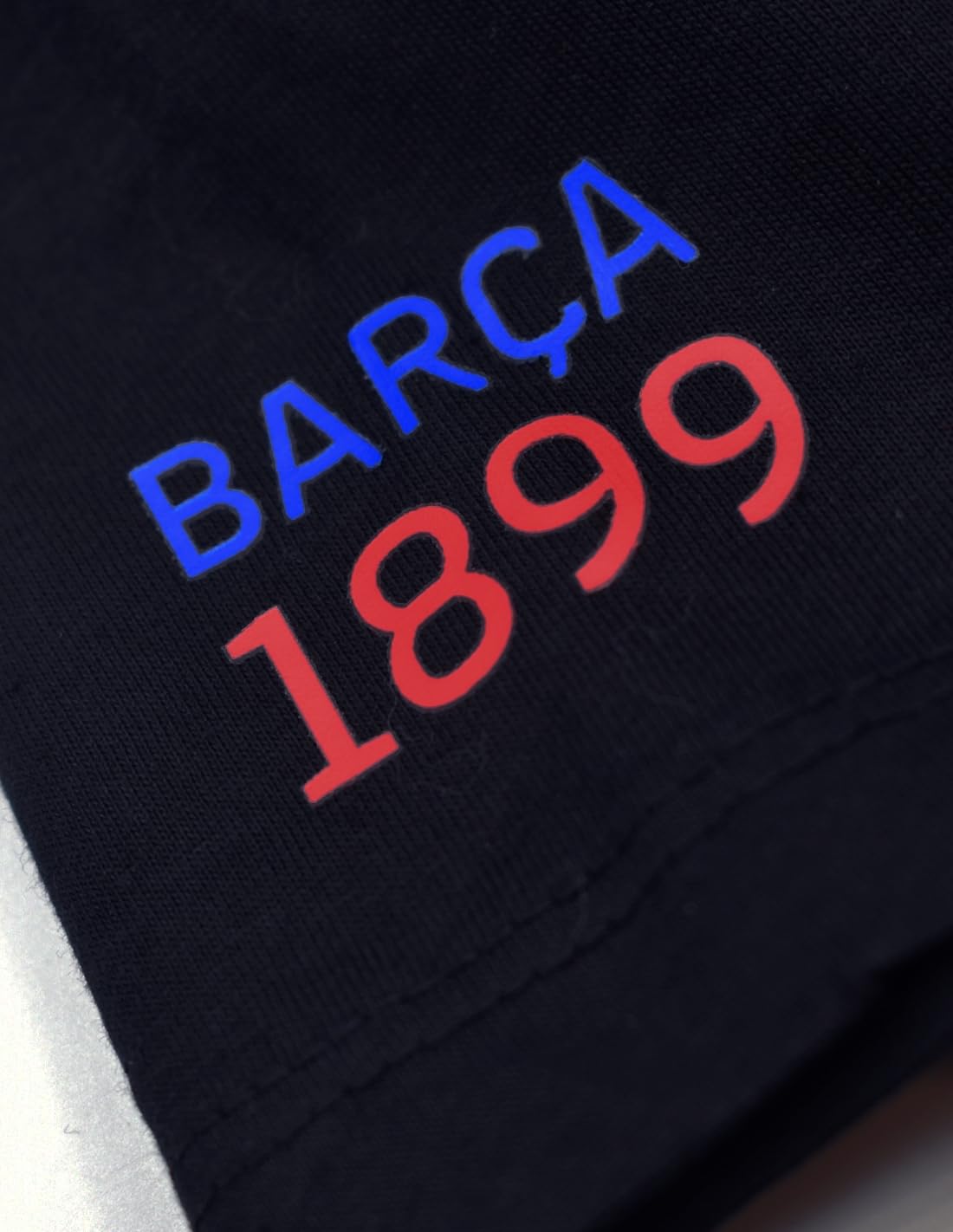 Barcelona BARÇA Czarna bawełniana koszulka T-shirt z licencją, rozmiar dla dorosłych S