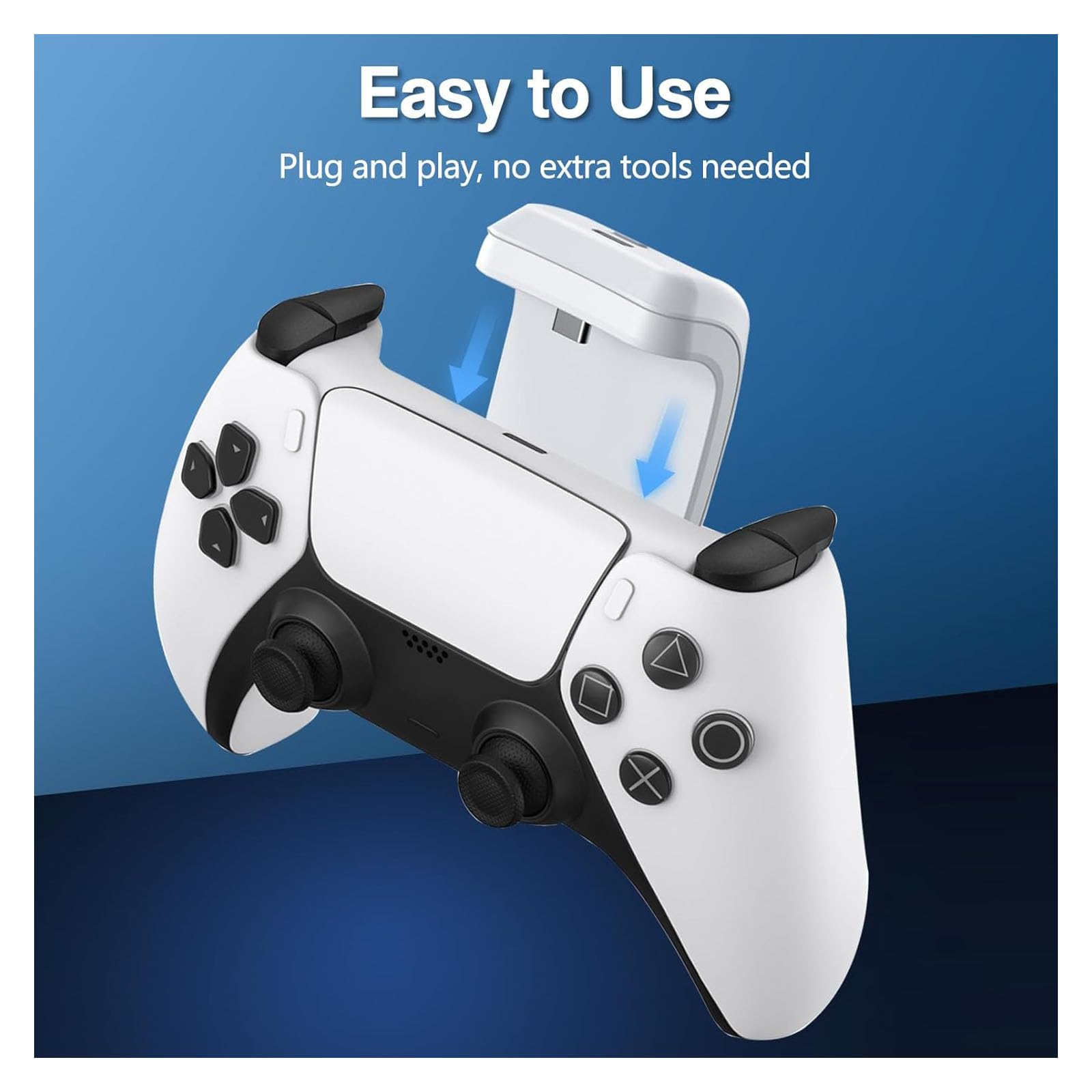 Batteria per controller PS5, 3000 mAh, batteria esterna per controller PS5, accessorio portatile PS5 con display LED, cavo di ricarica Type-C